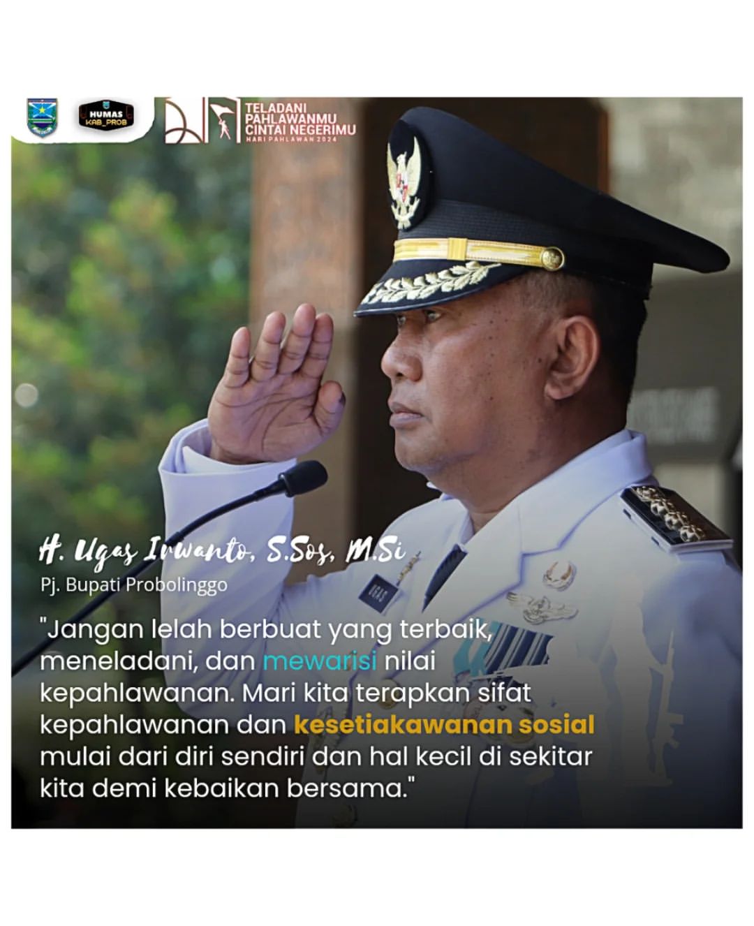 Hari Pahlawan 2024: Upacara Dipimpin PJ Bupati Probolinggo
