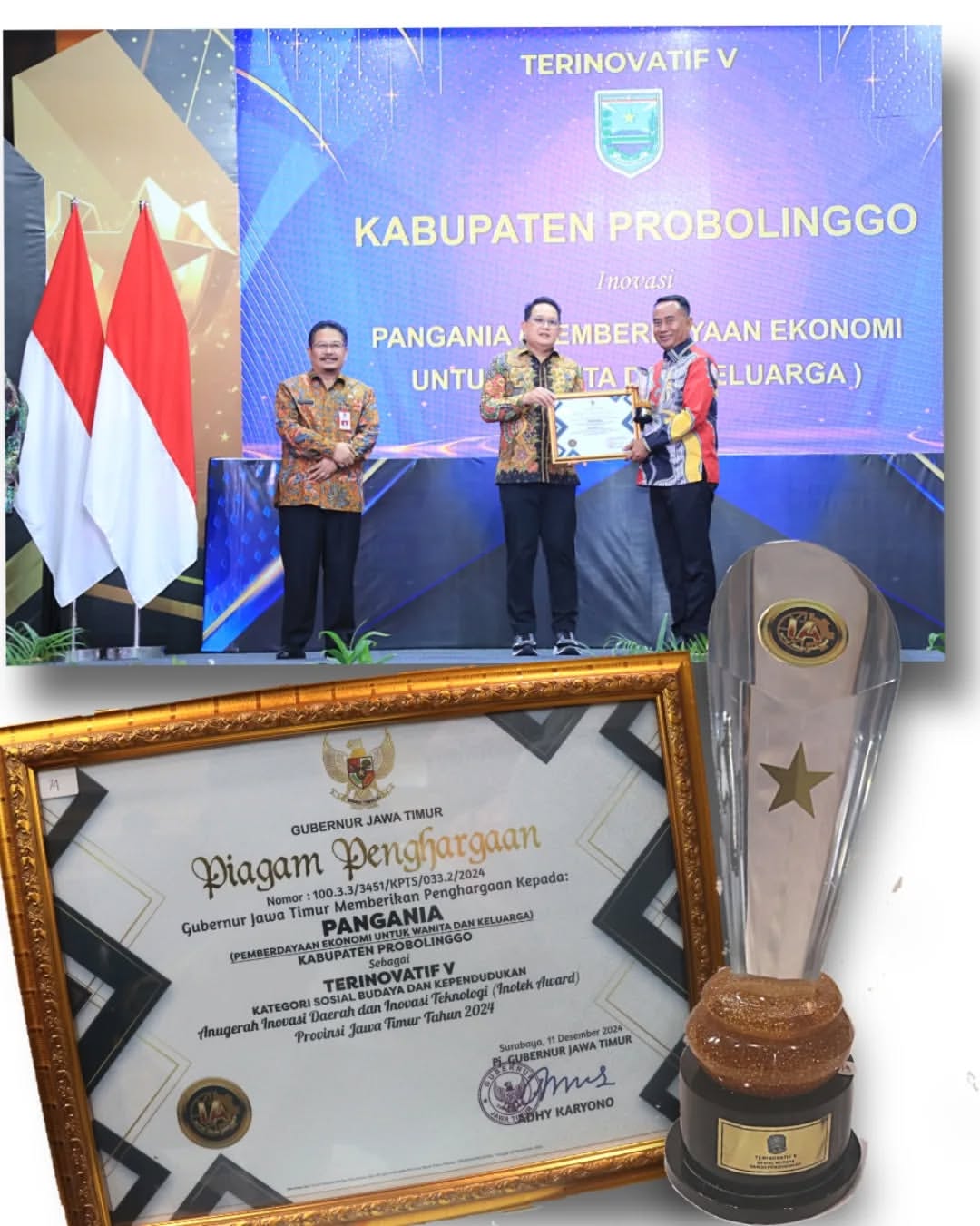 Pj. Bupati Probolinggo Raih Inotek Award Berkat Inovasi PANGANIA