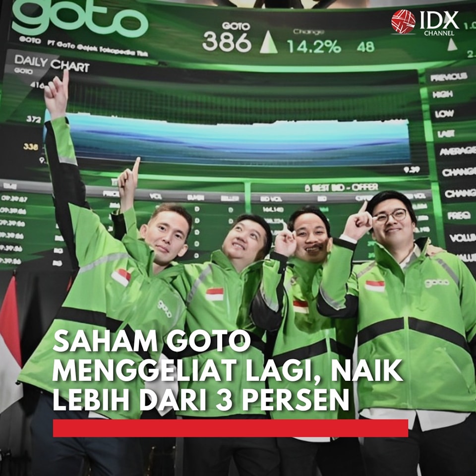 Saham GoTo Menguat di Awal Perdagangan