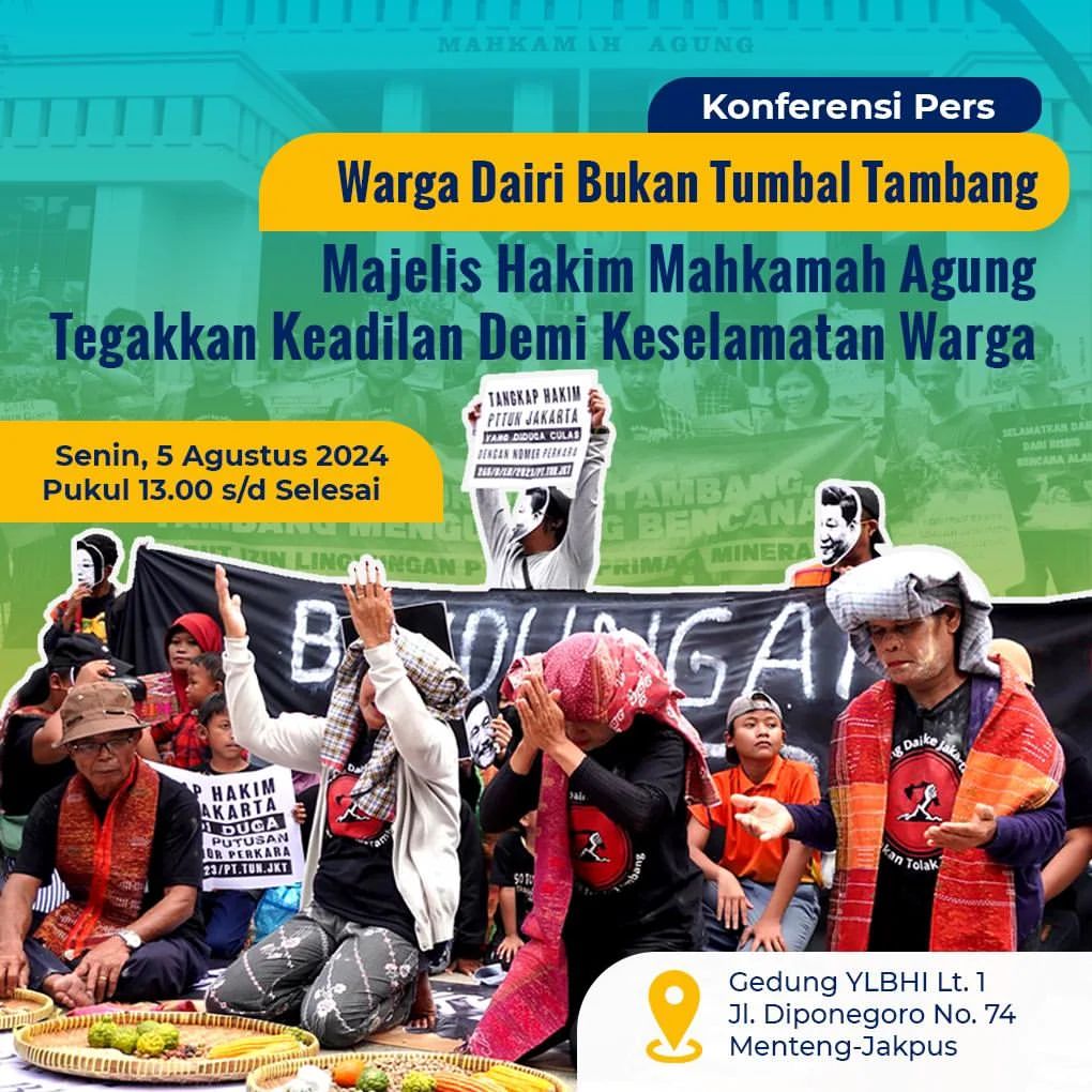 Warga Dairi Ajukan Kasasi Izin Lingkungan PT Dairi Prima Mineral