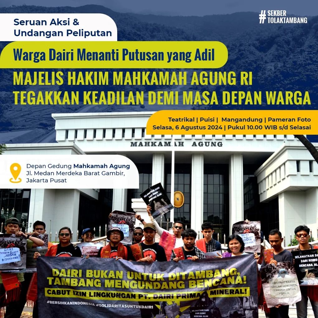 Warga Dairi Mengajukan Kasasi ke Mahkamah Agung