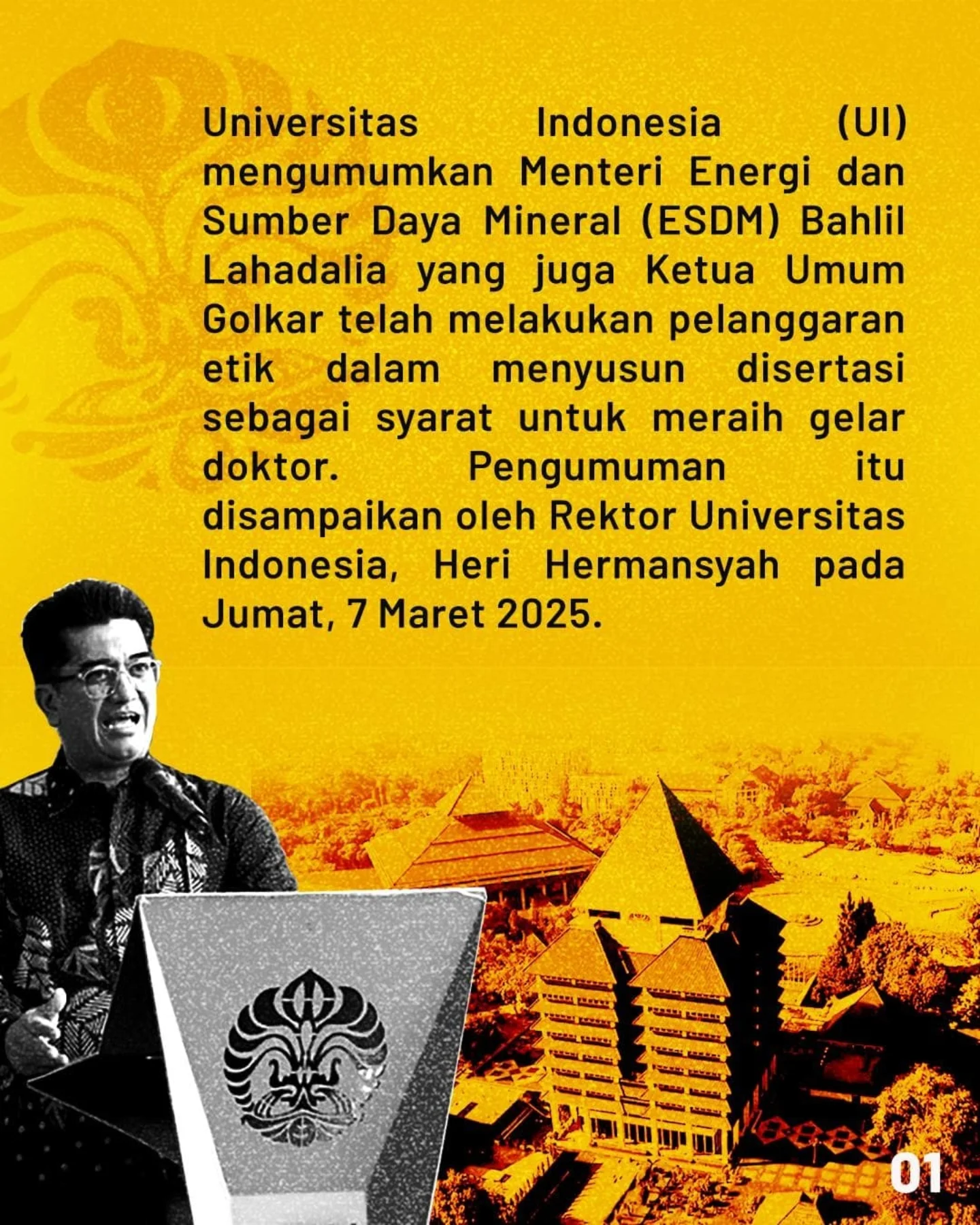 Universitas Indonesia Temukan Pelanggaran Etik Menteri ESDM Bahlil Lahadalia