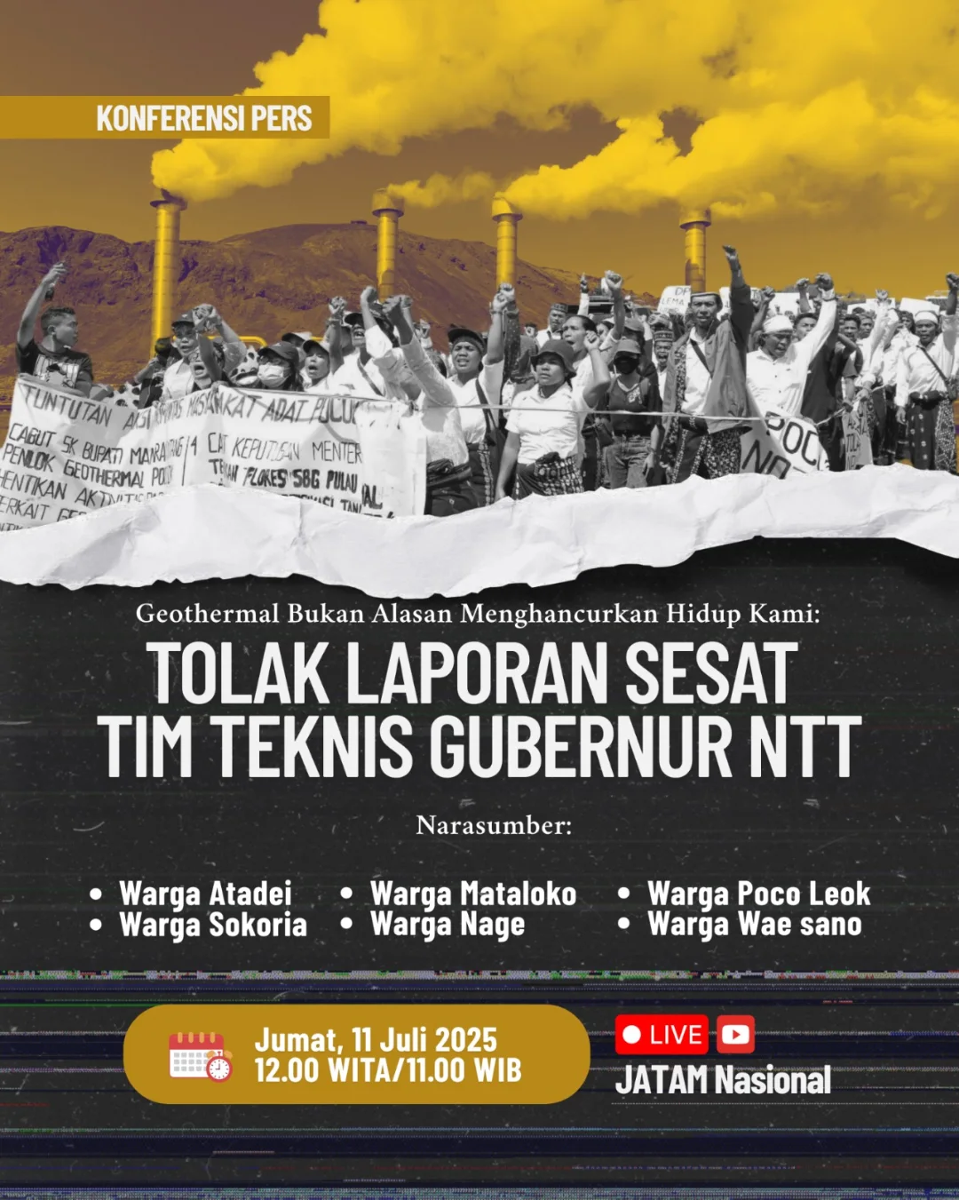 Warga Flores-Lembata Menolak Proyek Geothermal Melalui Konferensi Pers