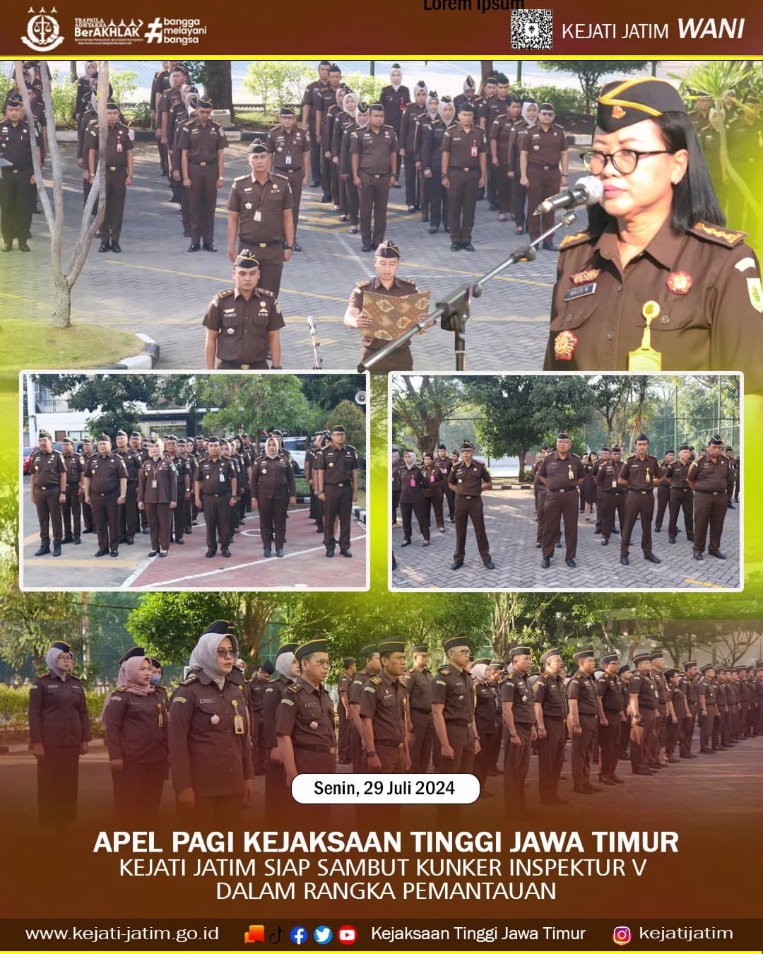 Kejati Jatim Siap Sambut Kunjungan Kerja Inspektur V