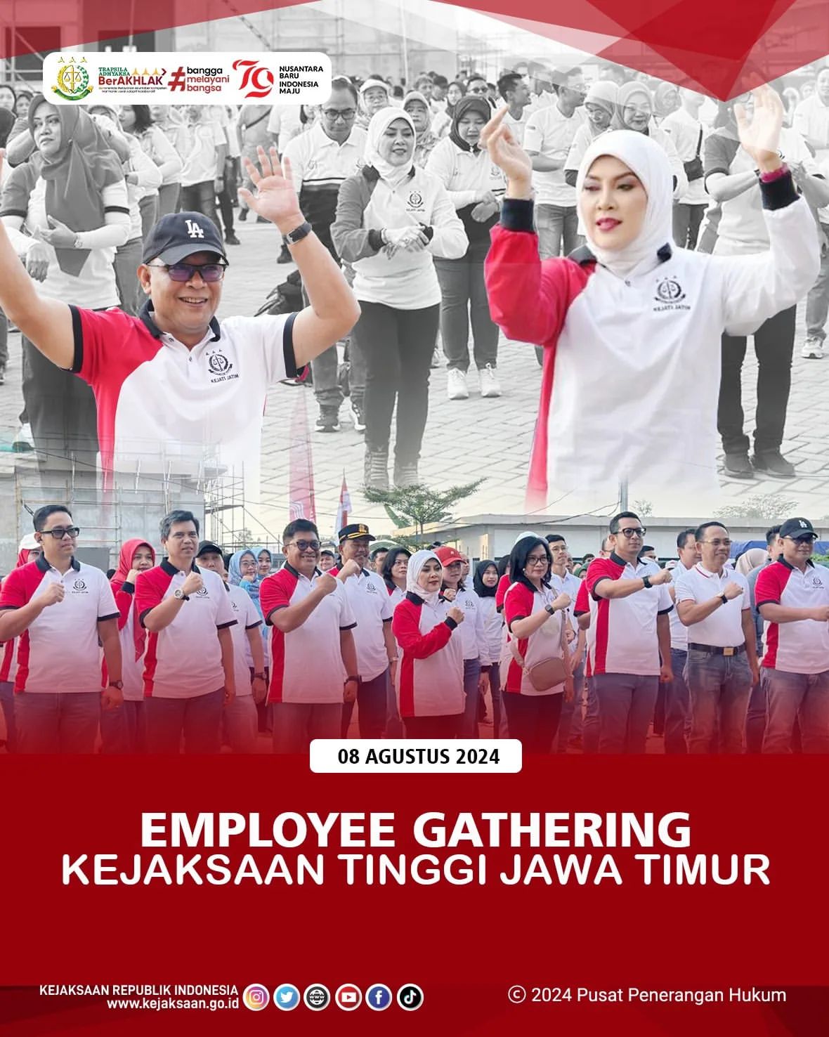 Employee Gathering Kejati Jatim Rayakan Hari Bhakti Adhyaksa dan Kemerdekaan