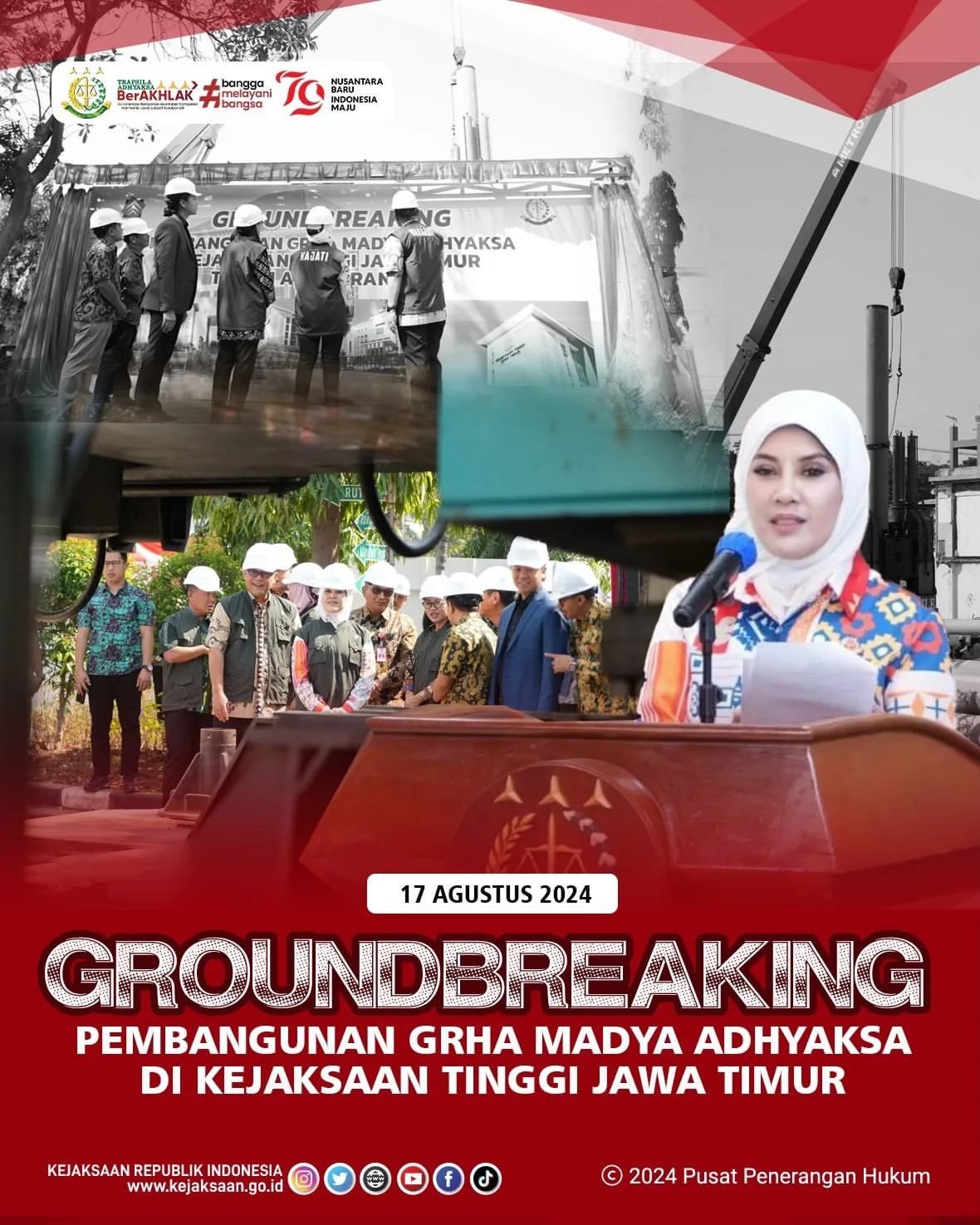 Groundbreaking Pembangunan Graha Madya Adhyaksa di Kejati Jatim