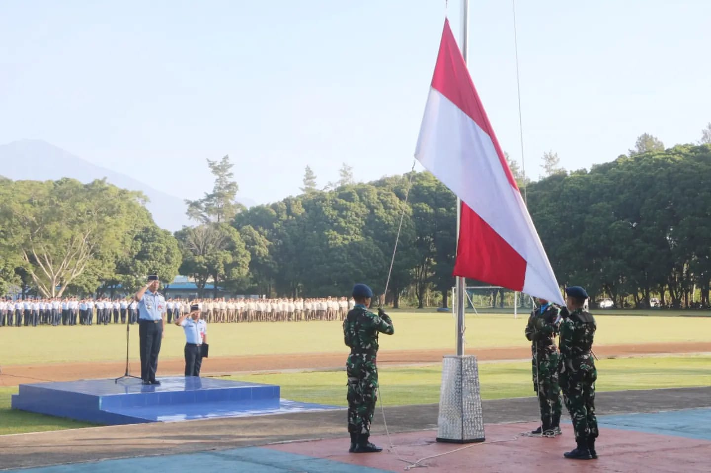 Lanud Abdulrachman Saleh Gelar Upacara Bendera Setiap Hari Senin