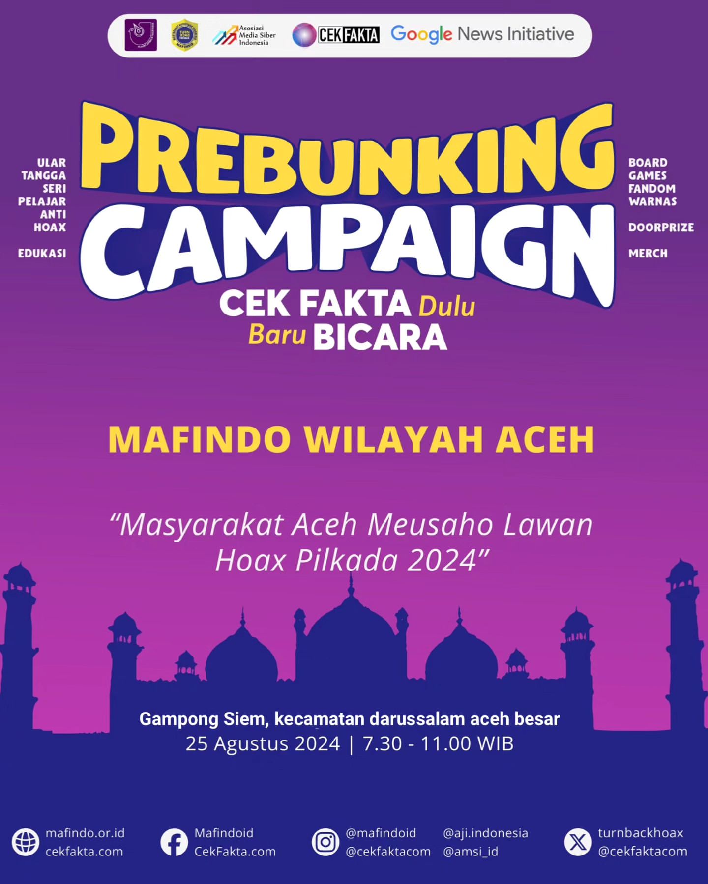 Kampanye Prebunking Cek Fakta akan Digelar di Aceh