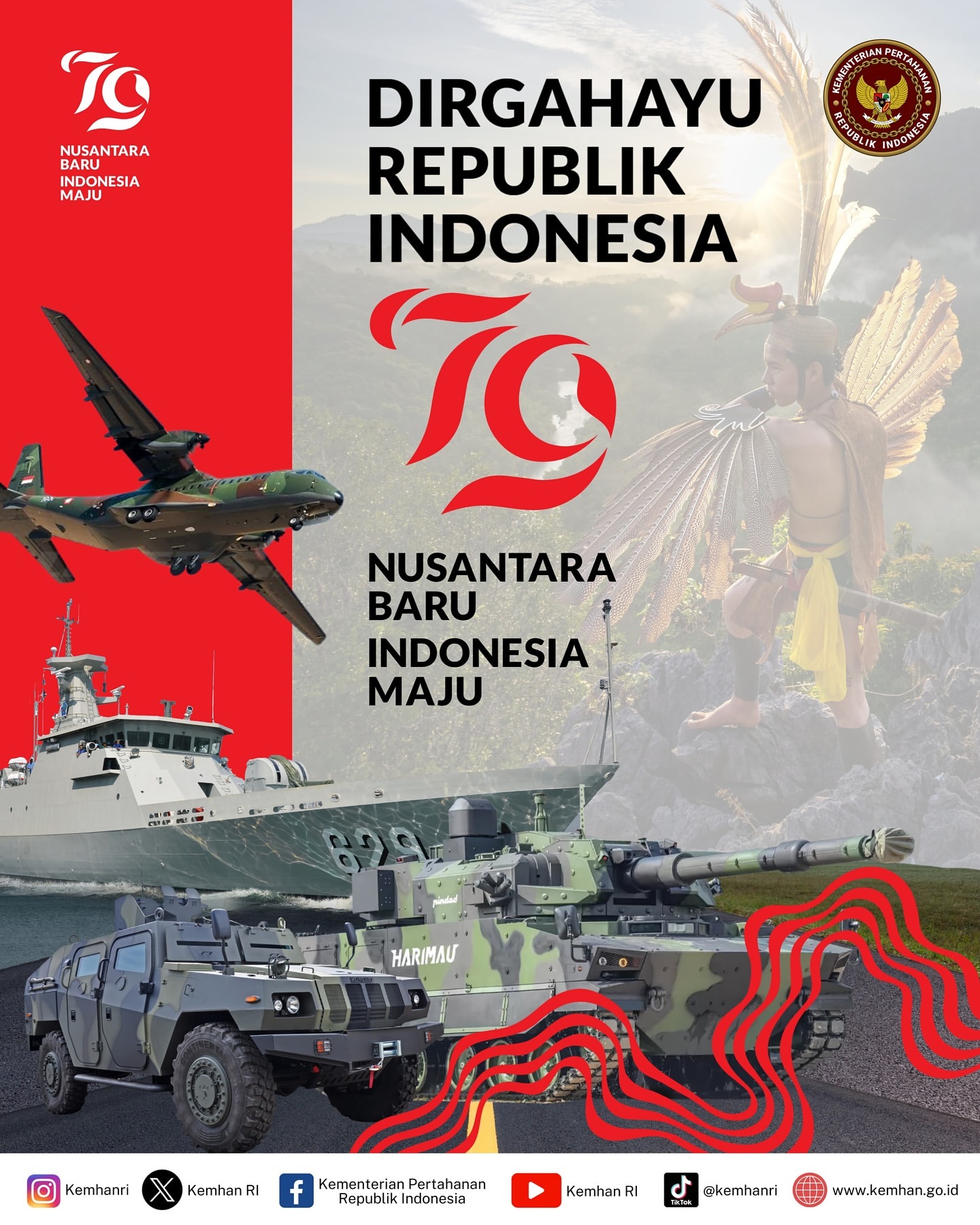 Selamat Hari Ulang Tahun ke-79 Republik Indonesia dari Menteri Pertahanan