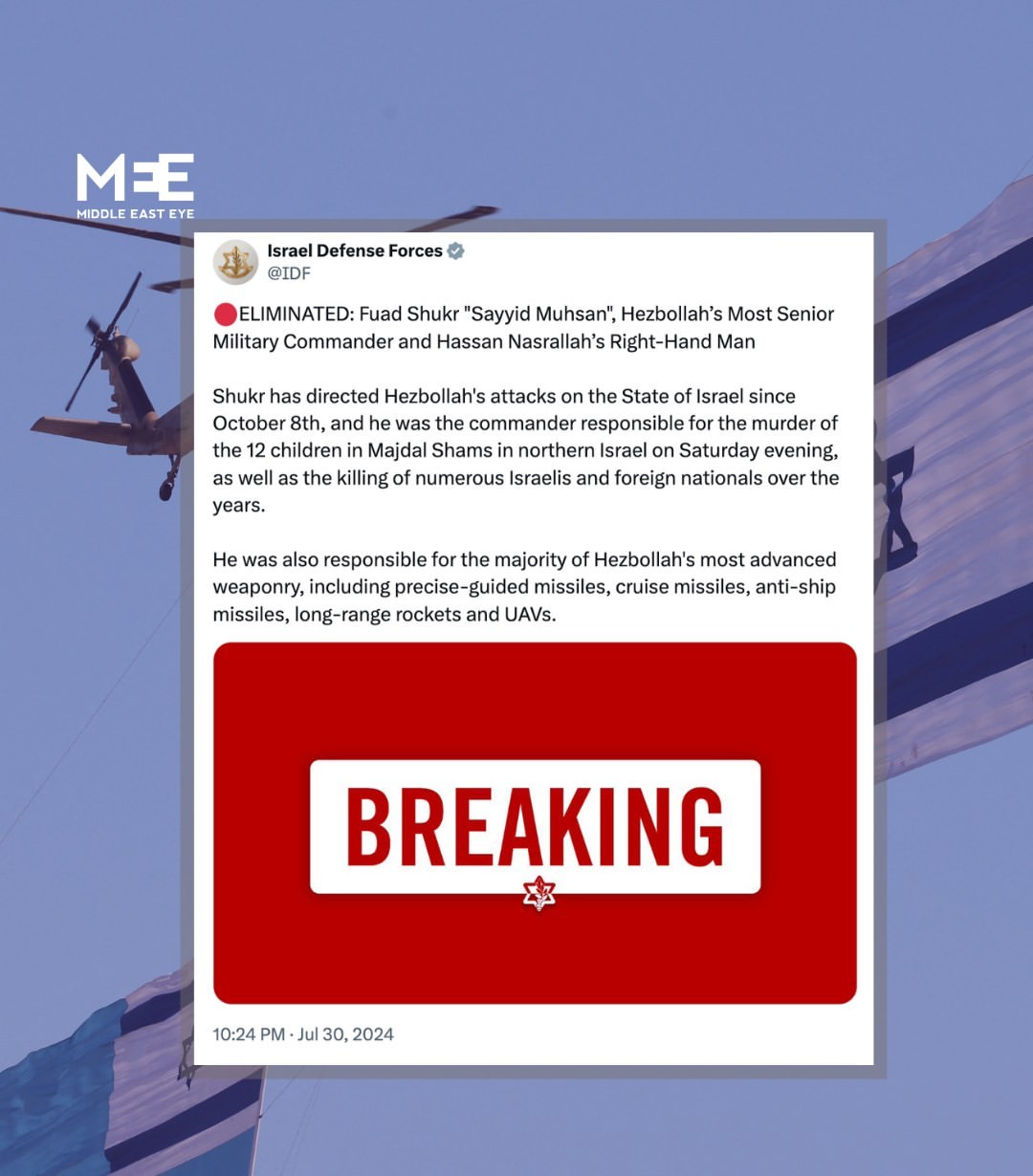 Israel Bunuh Panglima Militer Tinggi Hizbullah, Fuad Shukr