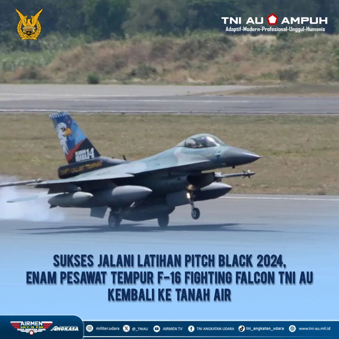 Pesawat Tempur TNI AU Kembali dari Latihan Pitch Black 2024