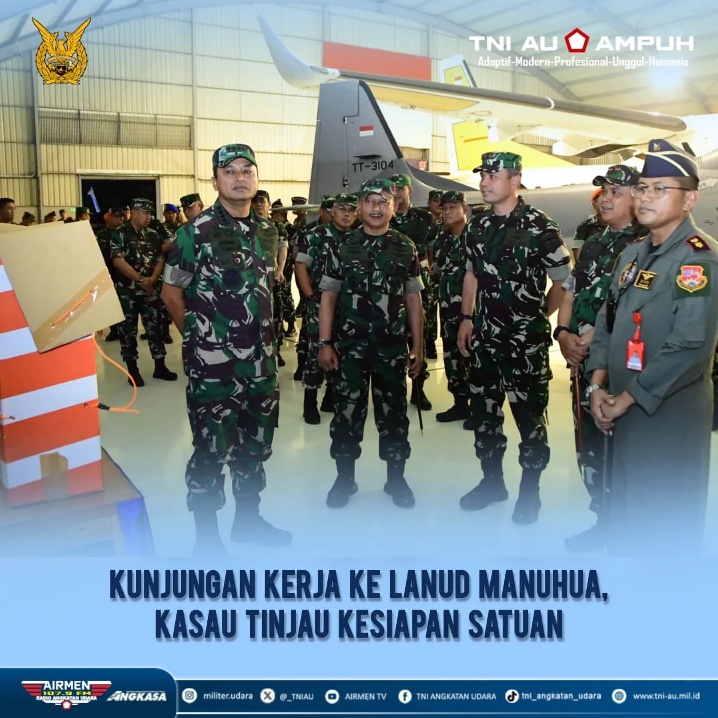 Kunjungan Kerja Kasau ke Lanud Manuhua, Papua