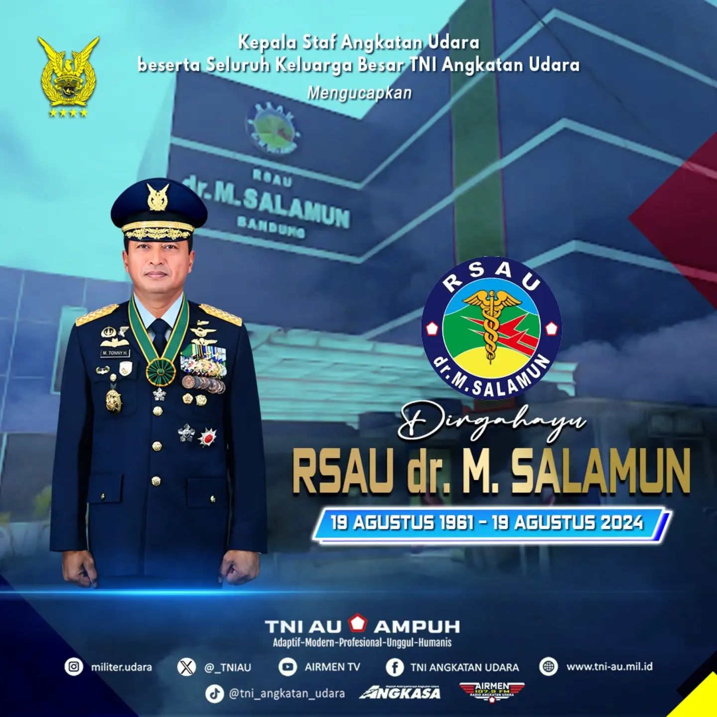 Dirgahayu RSAU dr. M. Salamun: 63 Tahun Mengabdi untuk Kesehatan