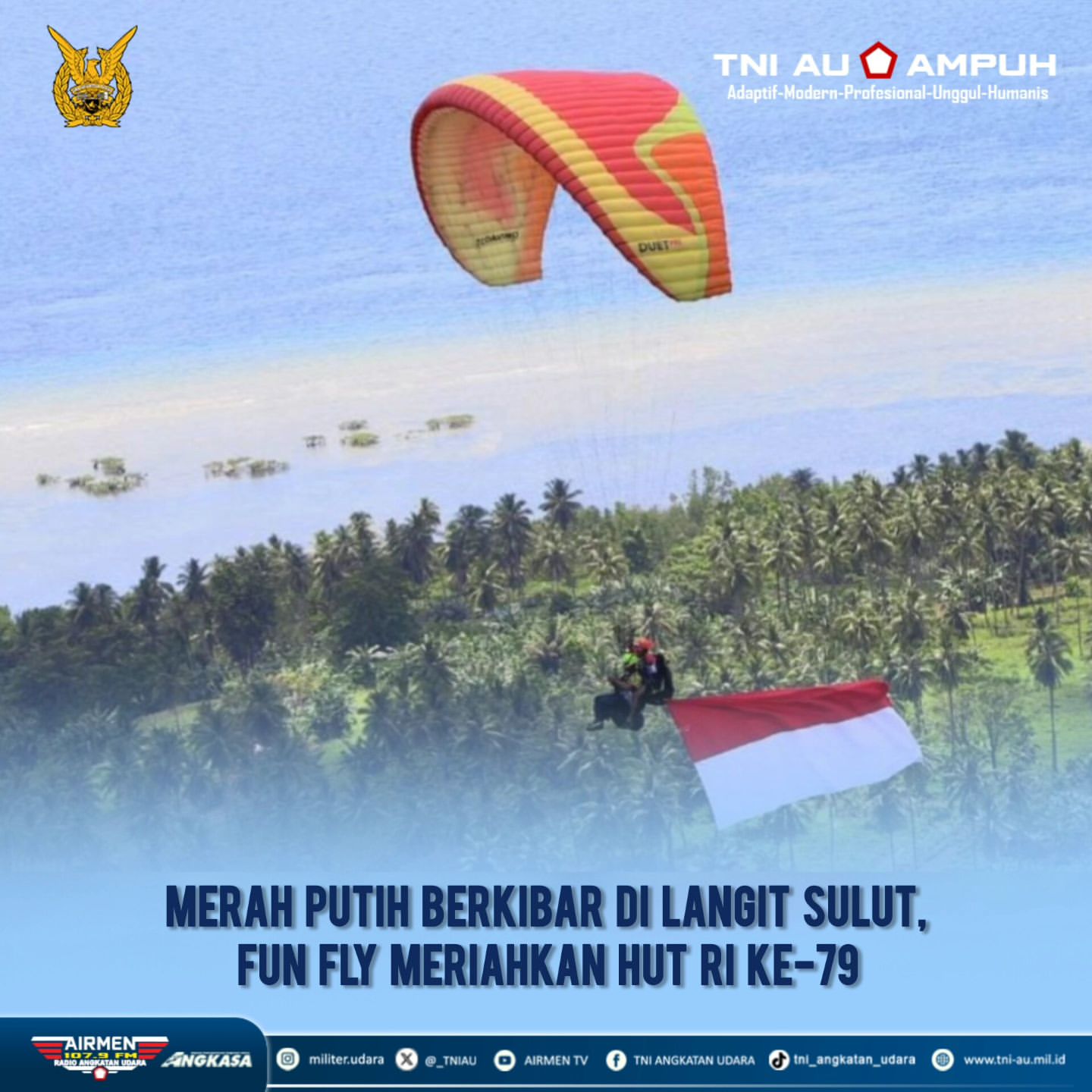 Merah Putih Berkibar di Langit Sulut, Fun Fly Memeriahkan HUT RI ke-79