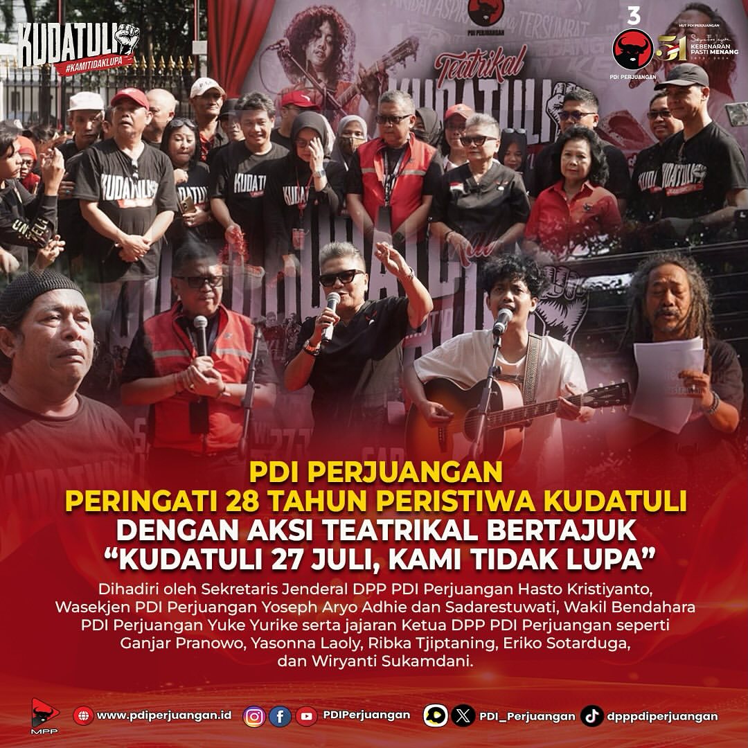 PDI Perjuangan Kenang 28 Tahun Peristiwa Kudatuli