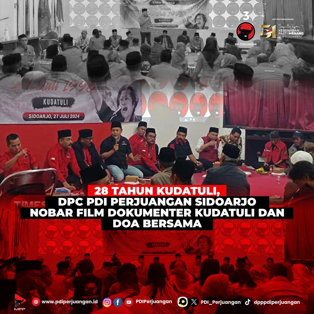 Peringatan 28 Tahun Peristiwa Kudatuli oleh DPC PDI Perjuangan Sidoarjo