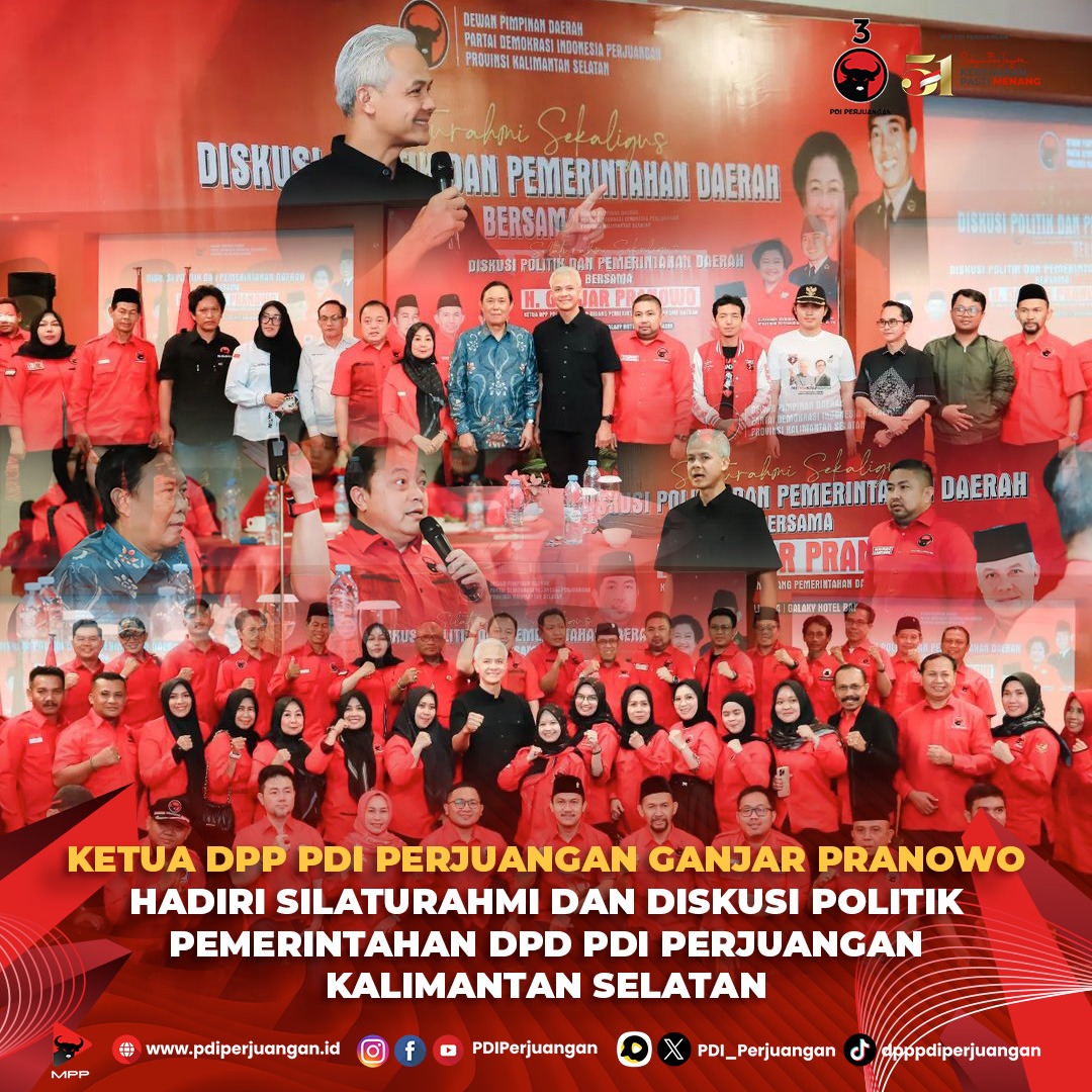 Ganjar Pranowo Diskusikan Politik di Banjarmasin Bersama Kader PDI Perjuangan