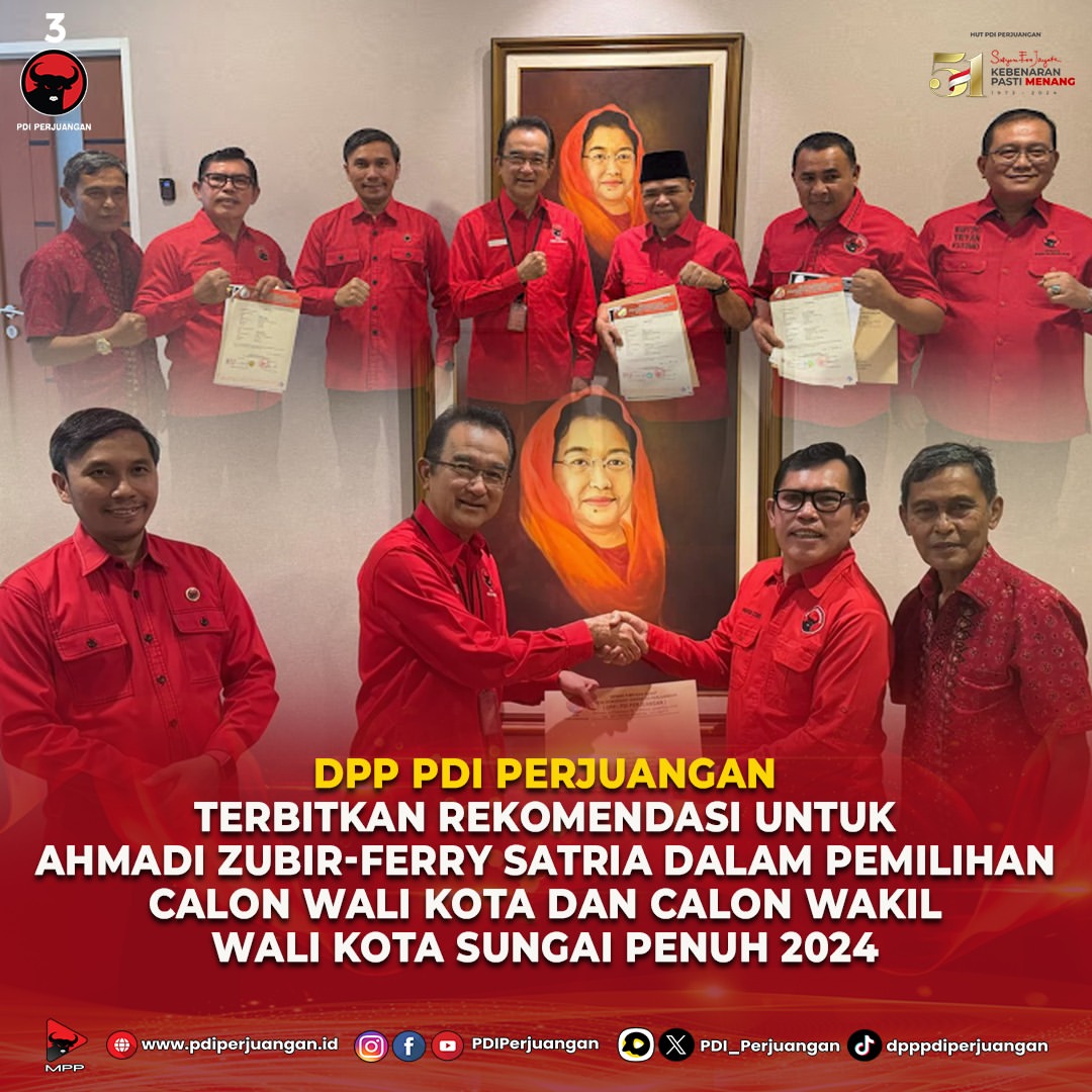 PDIP Terbitkan Rekomendasi untuk Pemilihan Wali Kota Sungai Penuh