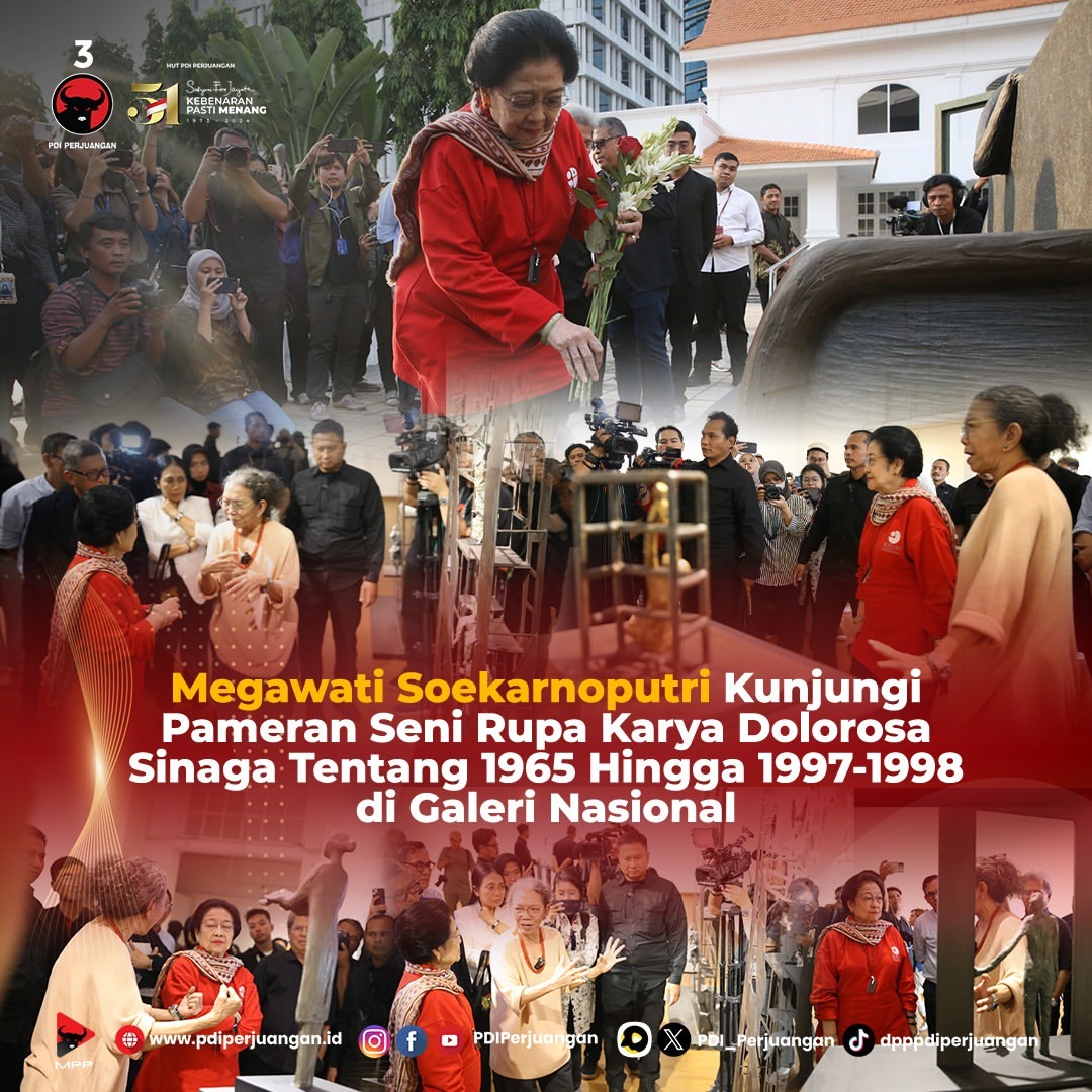 Megawati Soekarnoputri Mengunjungi Pameran Seni Karya Dolorosa Sinaga