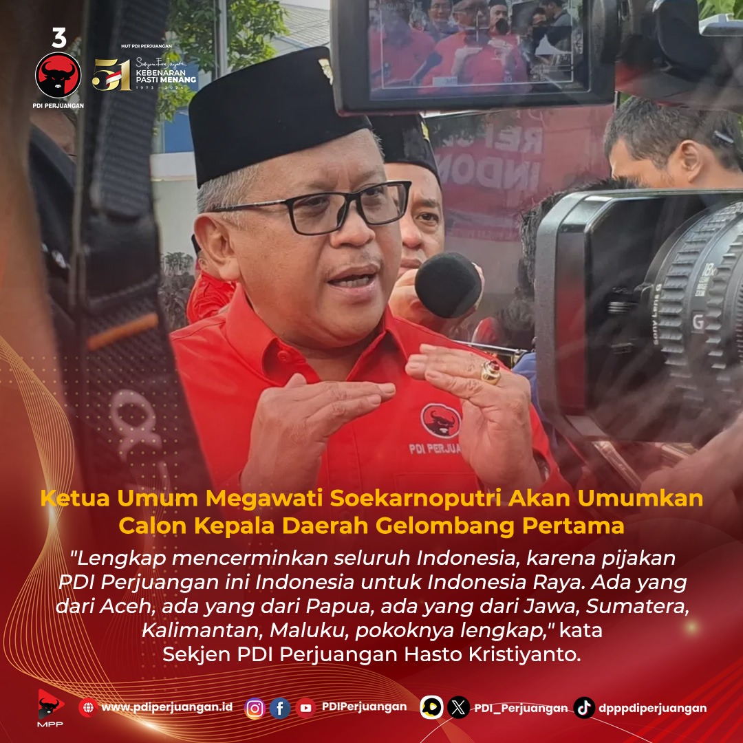 Pengumuman Calon Kepala Daerah oleh Megawati Soekarnoputri