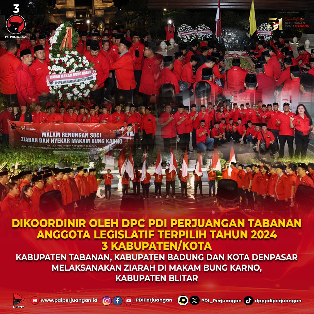 Ziarah Anggota Legislatif Terpilih PDIP ke Makam Bung Karno
