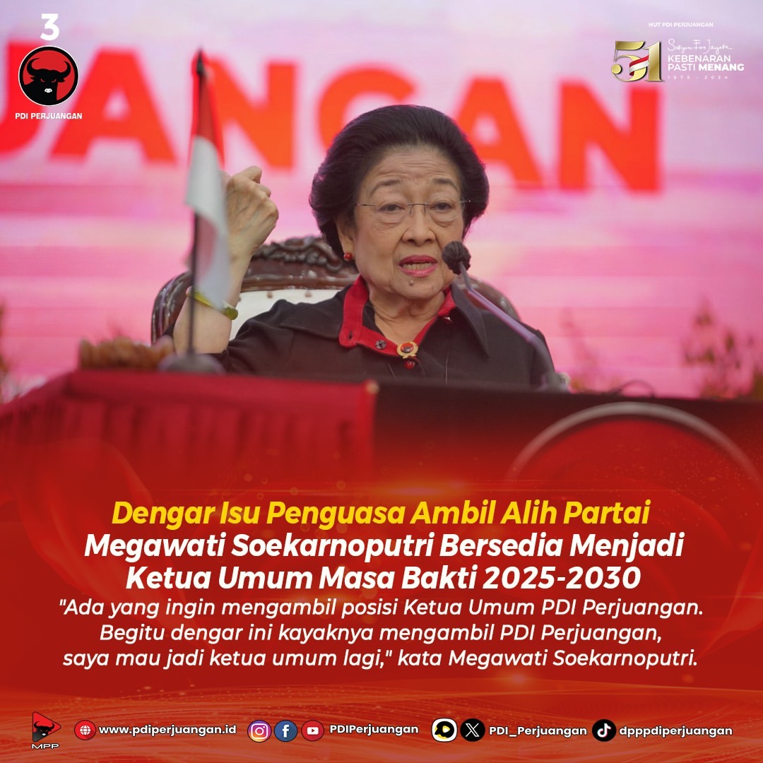 Megawati Soekarnoputri Bersedia Jadi Ketua Umum PDI Perjuangan Lagi