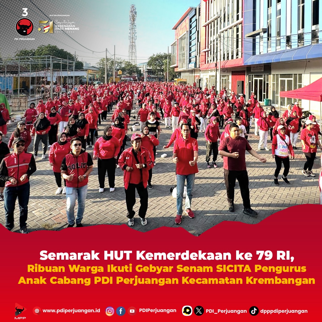 Ribuan Warga Ikuti Senam Cinta Tanah Air di HUT Kemerdekaan RI Ke-79
