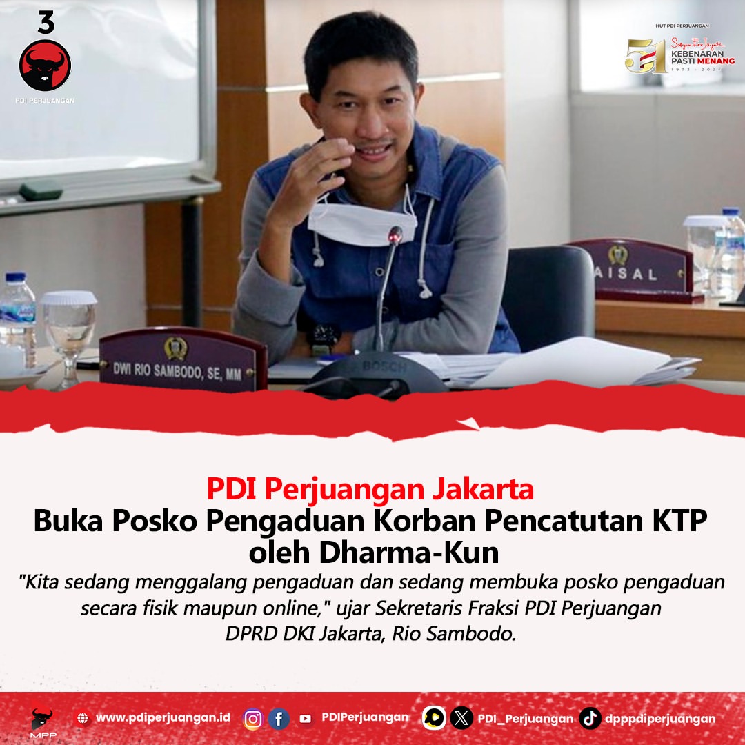 PDI Perjuangan Jakarta Buka Posko Pengaduan Terkait Pencatutan KTP