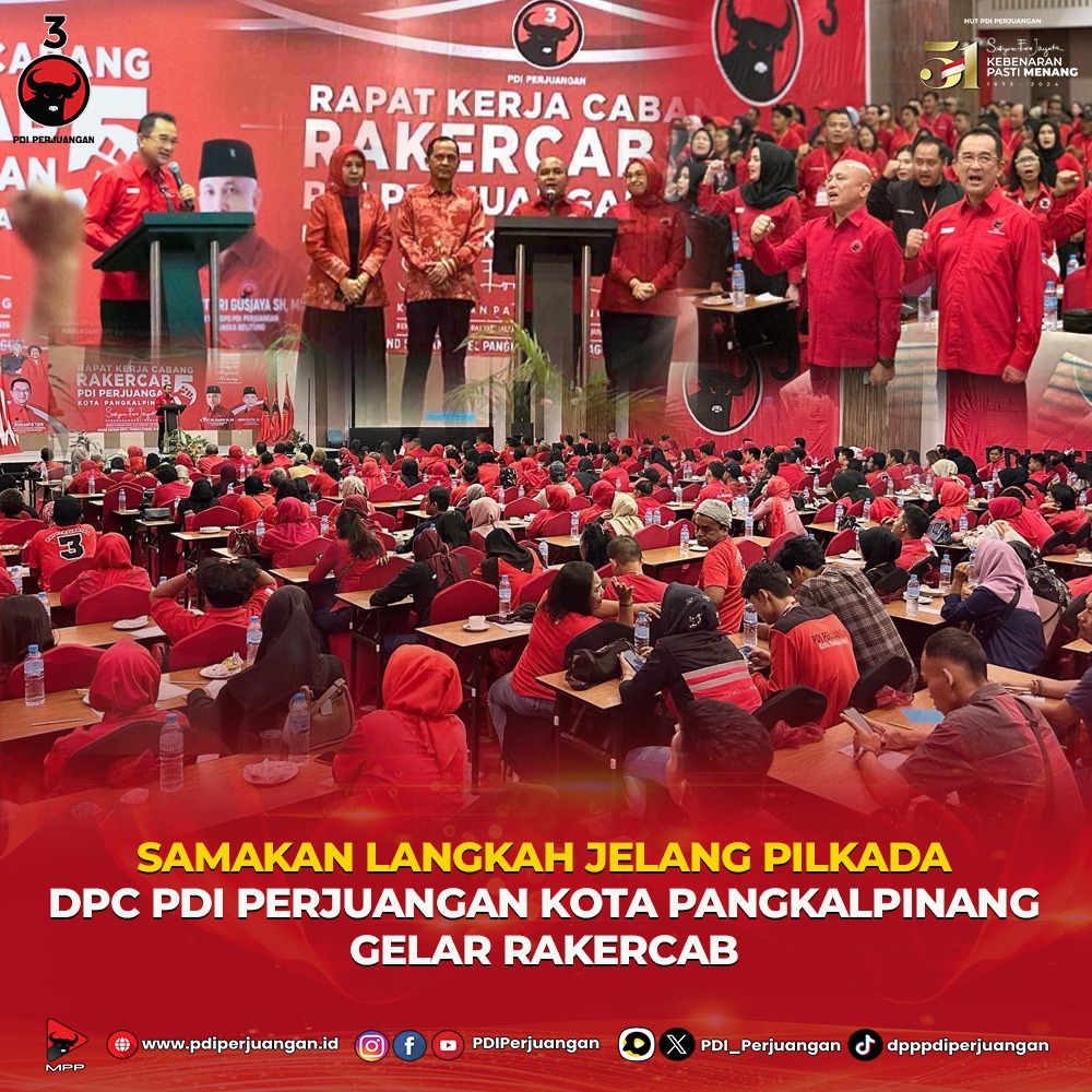 Rapat Kerja Cabang PDI Perjuangan Kota Pangkalpinang Jelang Pilkada 2024