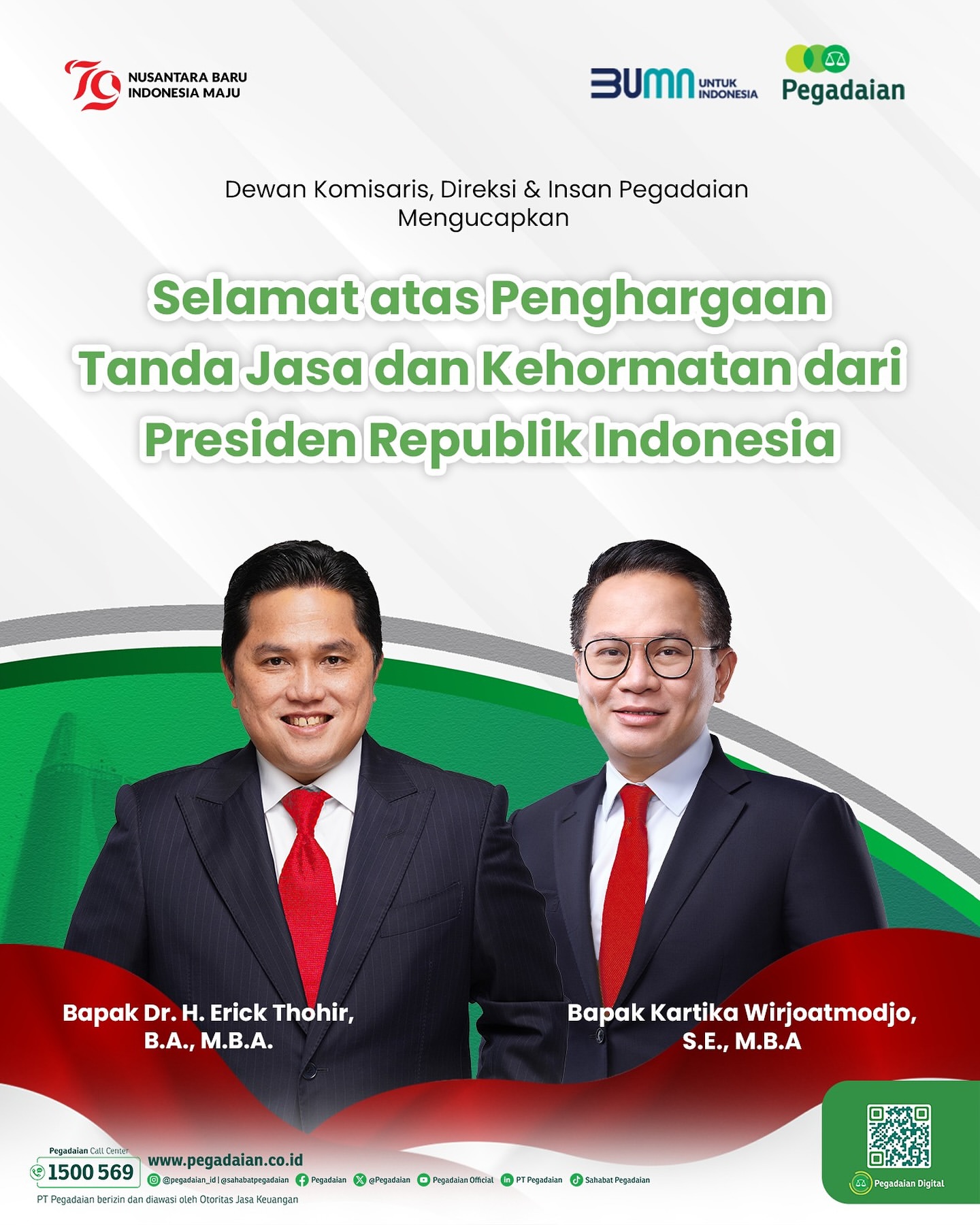 Penghargaan untuk Menteri dan Wakil Menteri BUMN dari Presiden RI