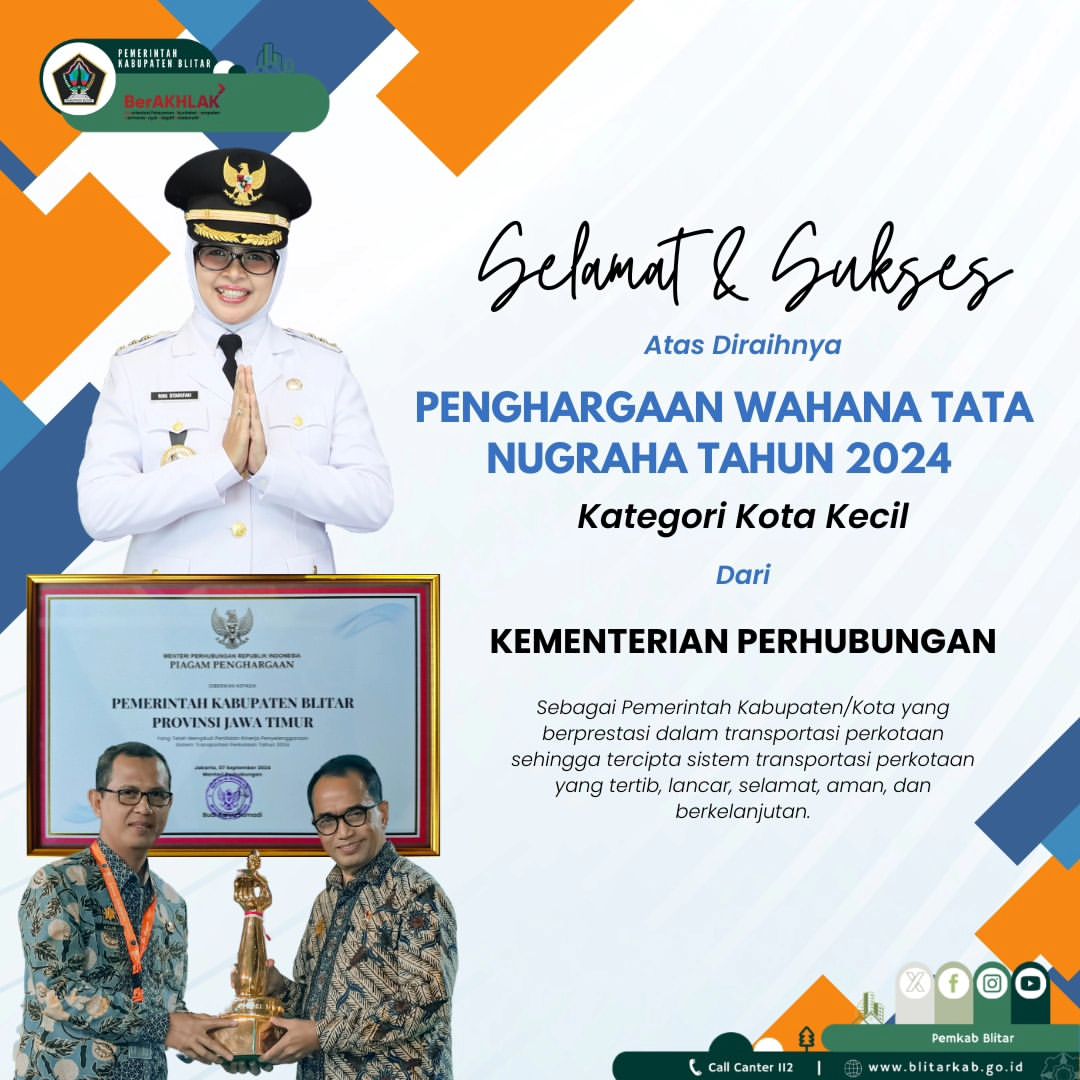Pemkab Blitar Raih Penghargaan Wahana Tata Nugraha 2024