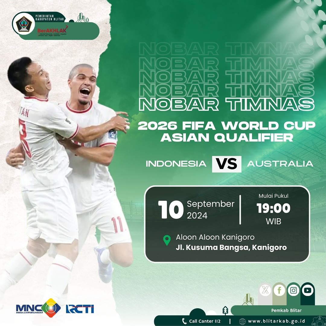 Dukungan untuk Timnas Indonesia di Alon-Alon Kanigoro Blitar