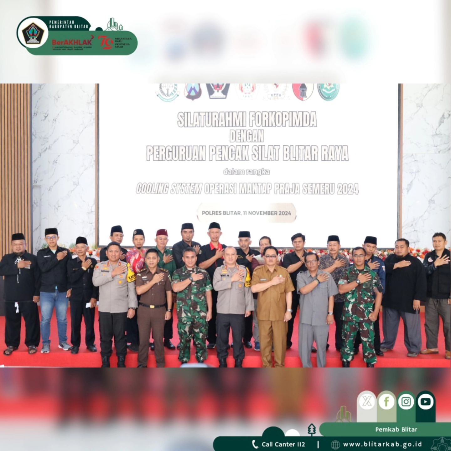 Acara Silaturahmi Forkopimda dan Perguruan Silat di Blitar
