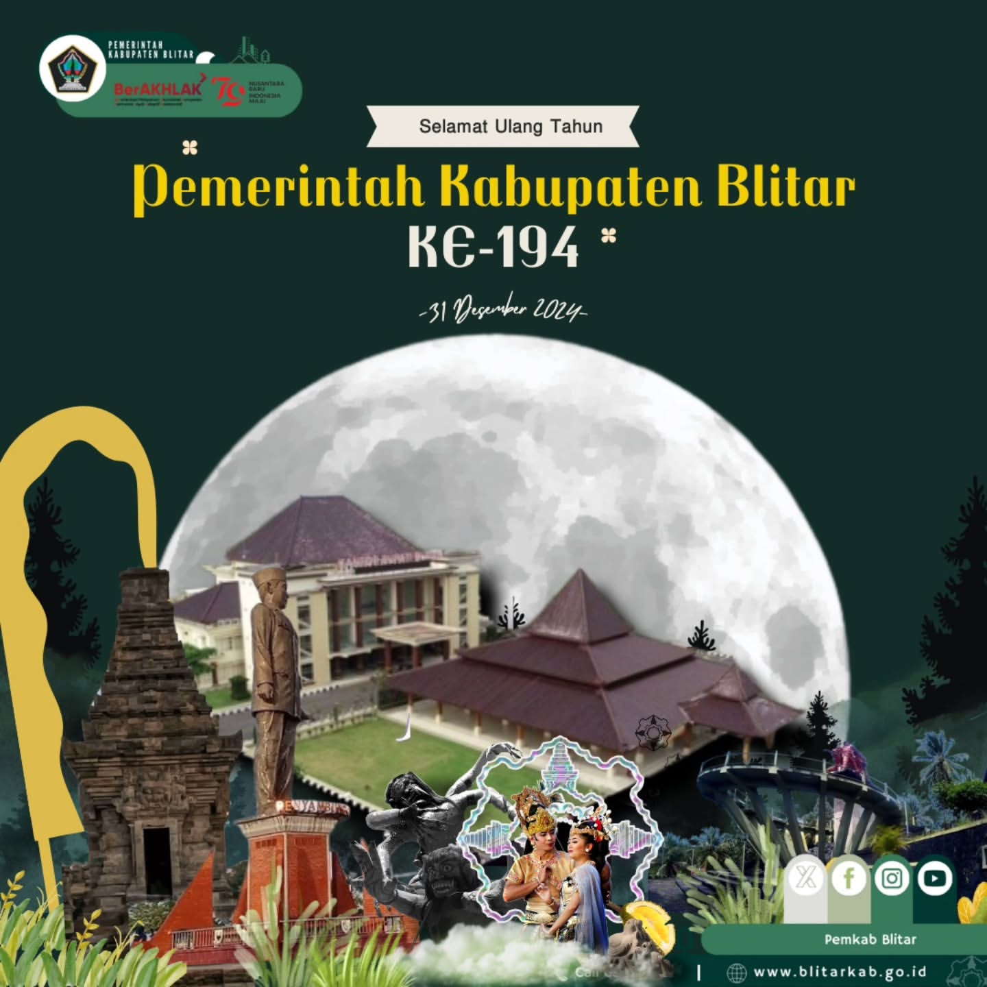 Semangat Gotong Royong Sambut HUT ke-194 Kabupaten Blitar