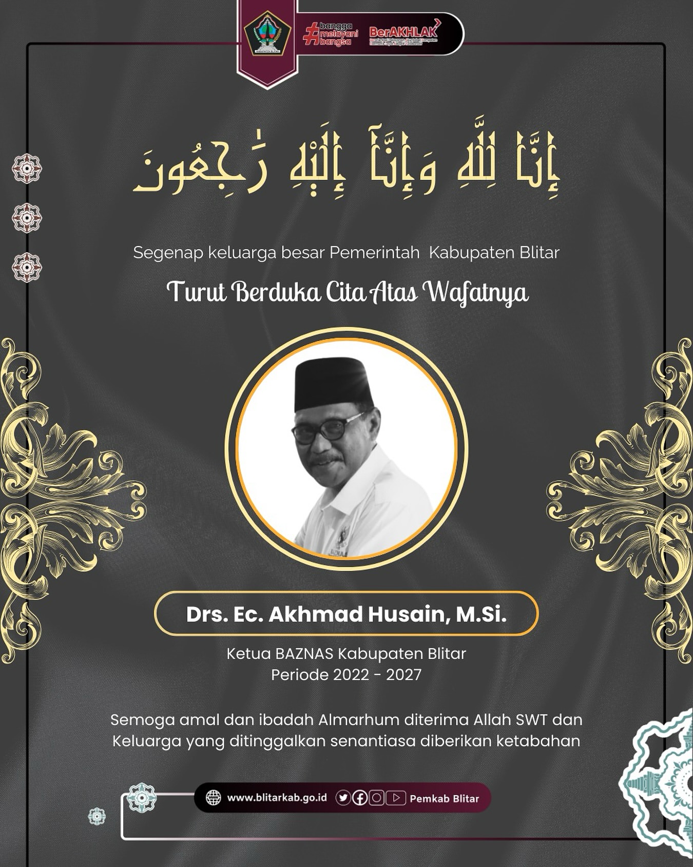Bela Sungkawa atas Meninggalnya Ketua BAZNAS Kabupaten Blitar