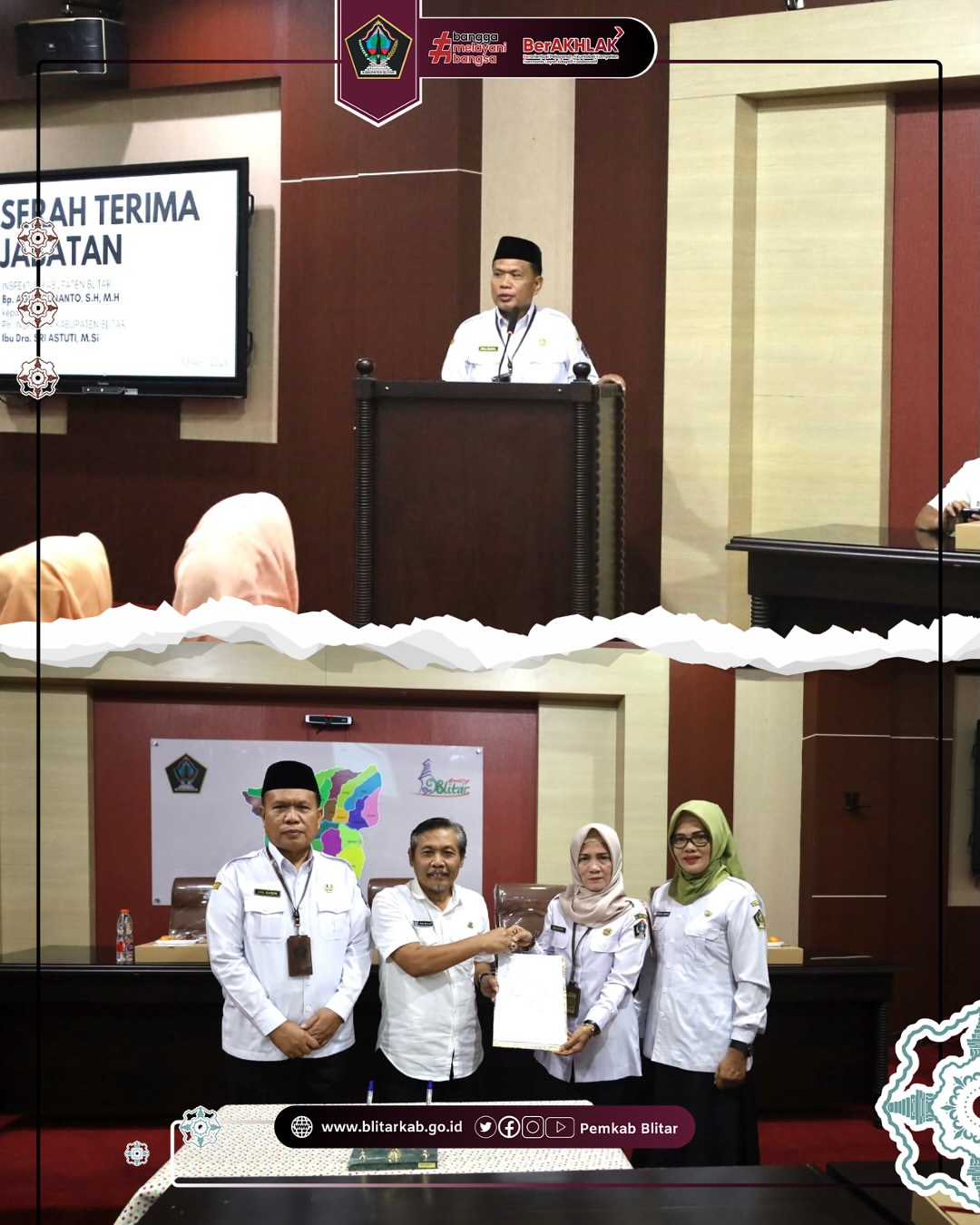 Serah Terima Jabatan Inspektur di Kabupaten Blitar