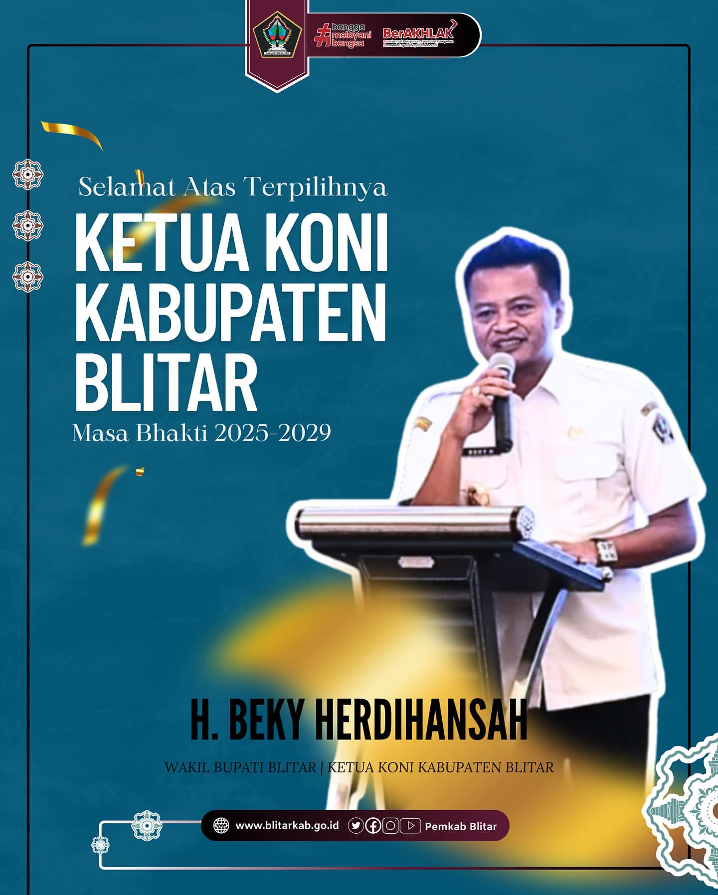 Ketua Umum KONI Kabupaten Blitar Baru Dilantik