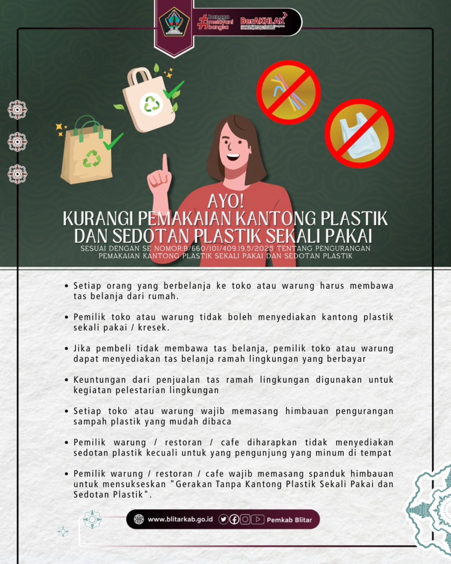 Mari Kurangi Pemakaian Plastik di Blitar