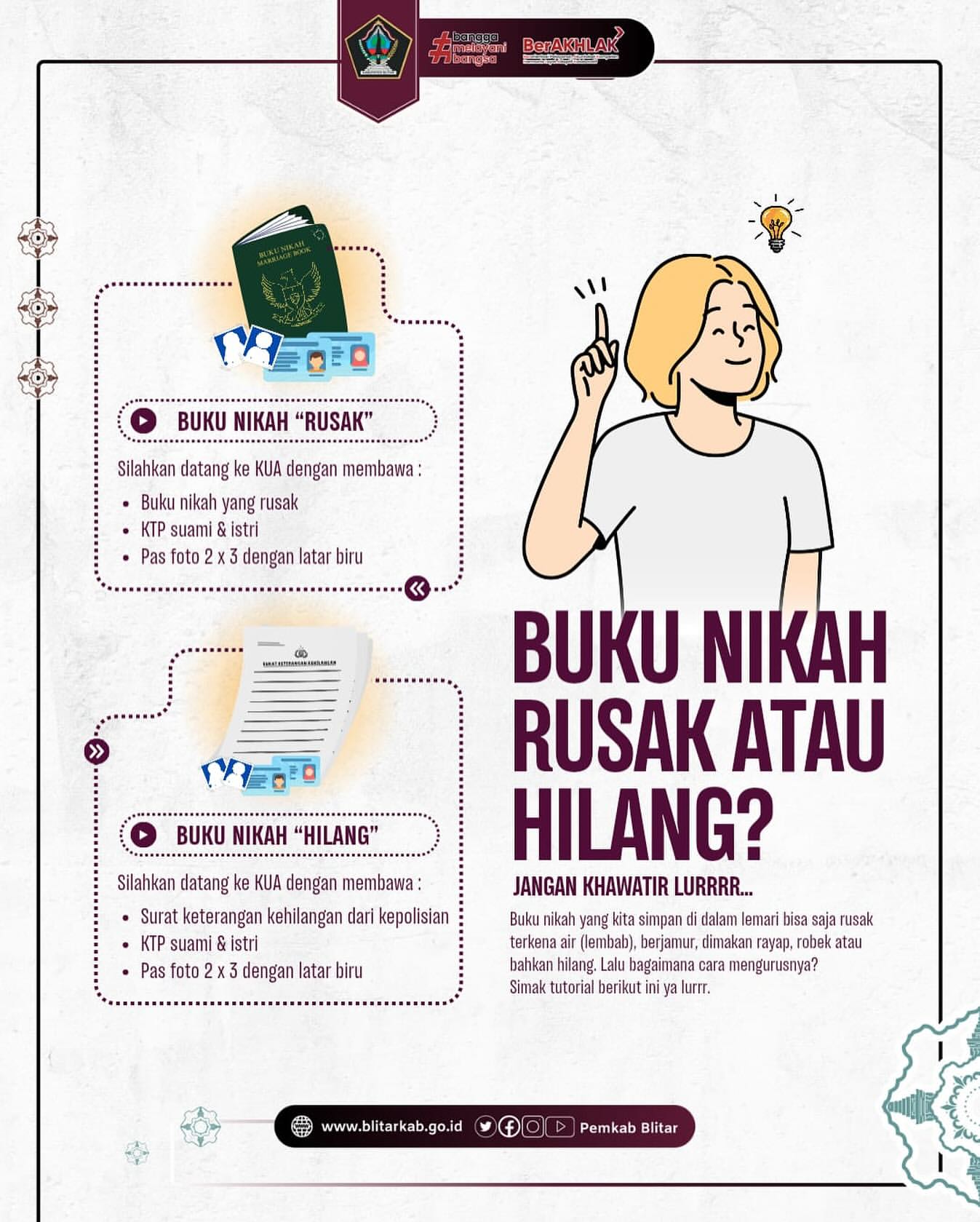 Pemkab Blitar Siapkan Proses Penggantian Buku Nikah yang Hilang atau Rusak