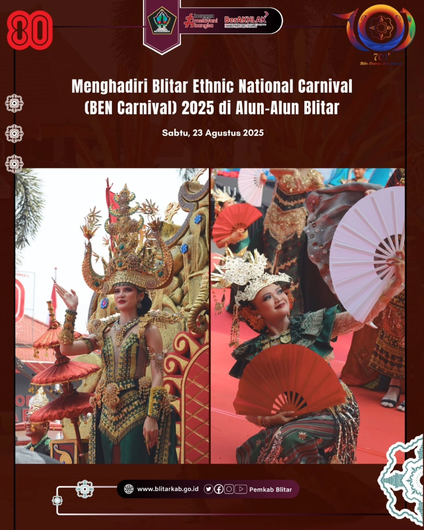 Blitar Gelar Blitar Ethnic National Carnival dengan Tema "The Magnificent of Indonesia"