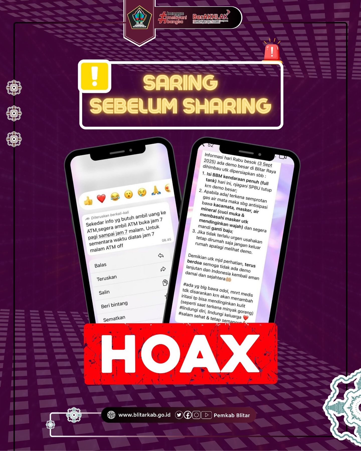 Woro-woro Hoaks di Media Sosial Mengguncang Warga Blitar