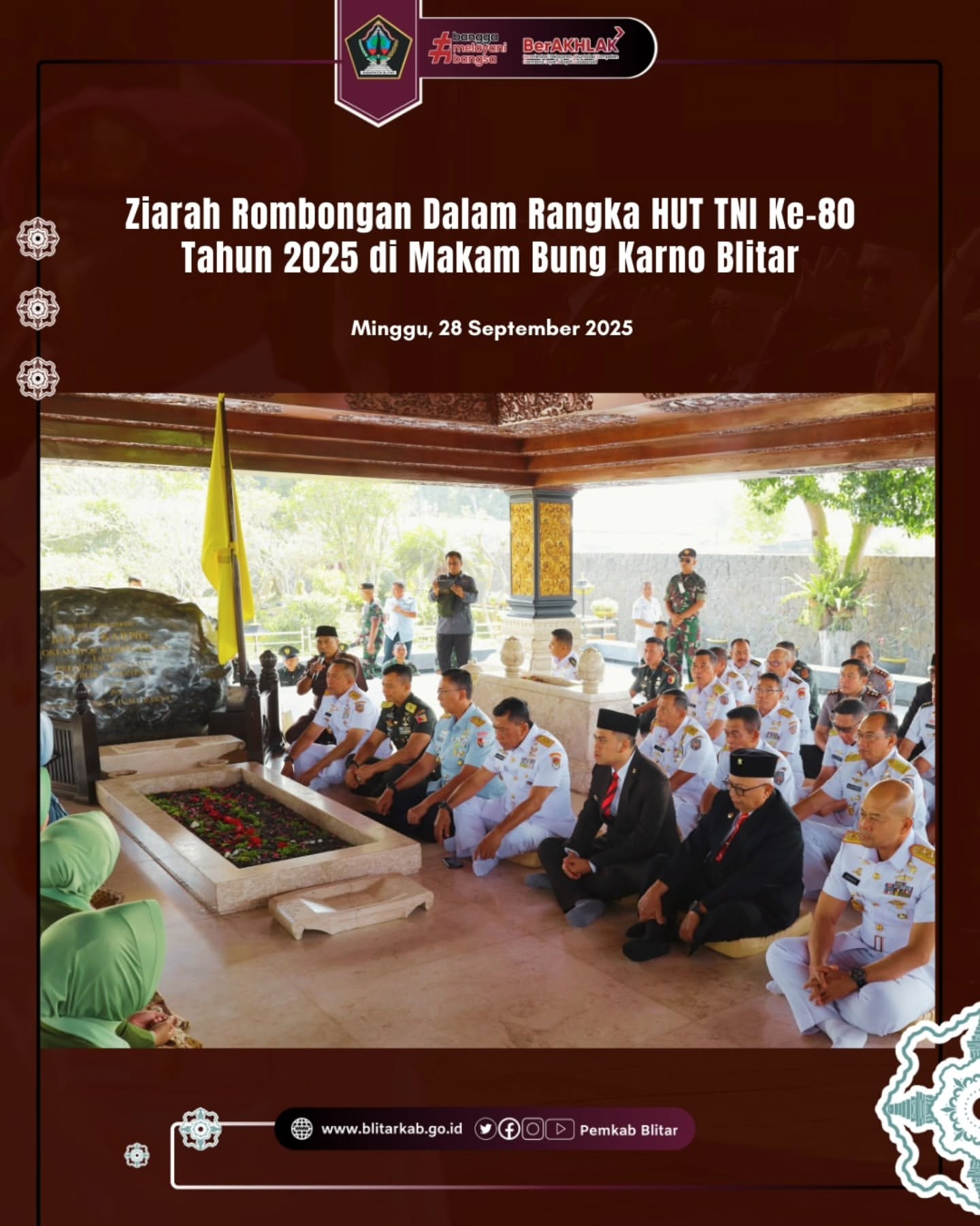 Blitar Rayakan HUT TNI ke-80 dengan Ziarah Makam Presiden Soekarno