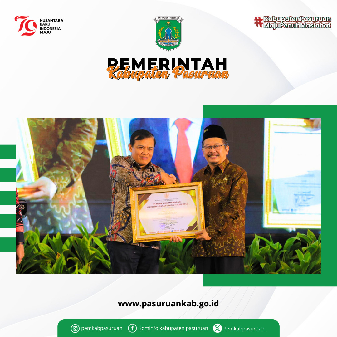 Pj Bupati Pasuruan Terima Penghargaan Sadar Hukum dari Kementerian Hukum dan HAM