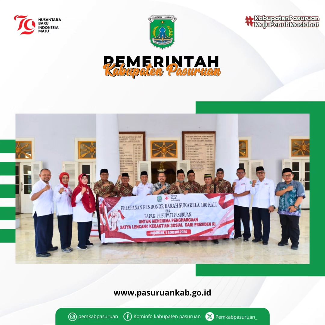 Ketujuh Pendonor Darah dari Pasuruan Terima Penghargaan dari Presiden
