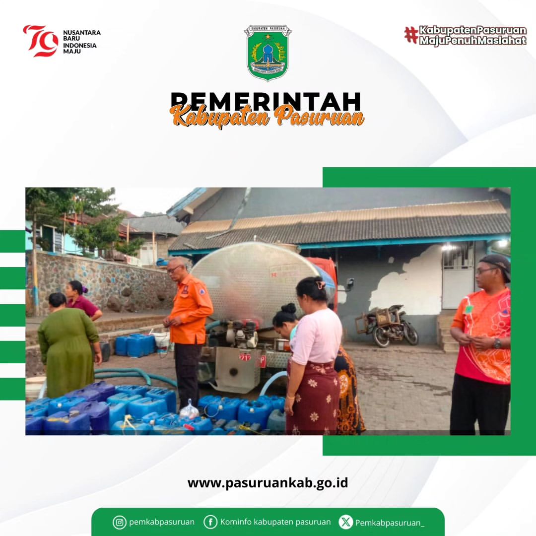 BPBD Pasuruan Distribusikan Air Bersih ke Wilayah Terdampak Kekeringan