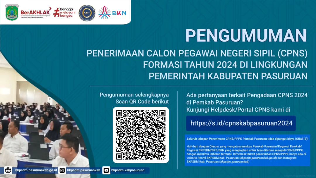 Informasi Seleksi CPNS Kabupaten Pasuruan Tahun 2024