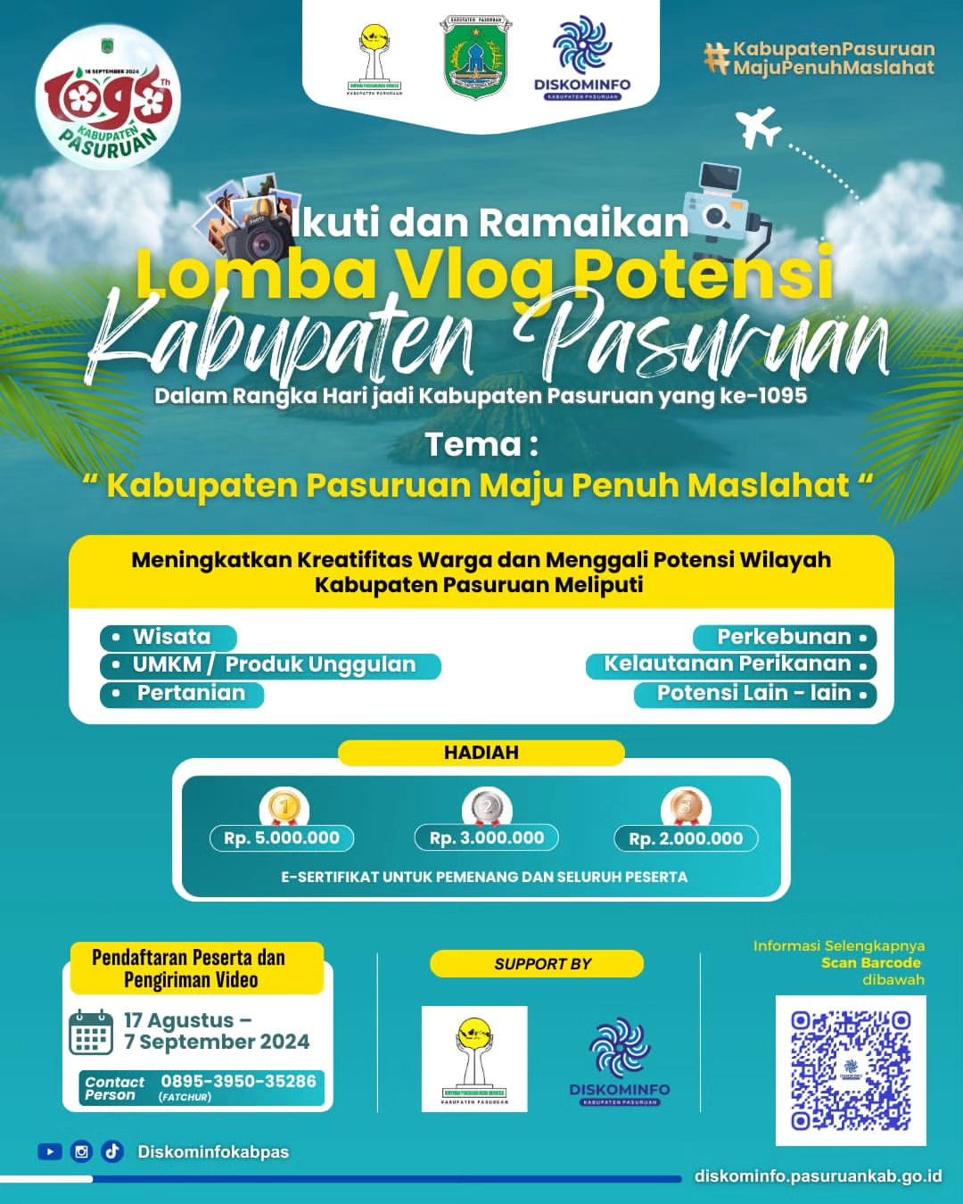 Lomba Vlog HUT Kabupaten Pasuruan ke-1095: Tunjukkan Kreatifitasmu!