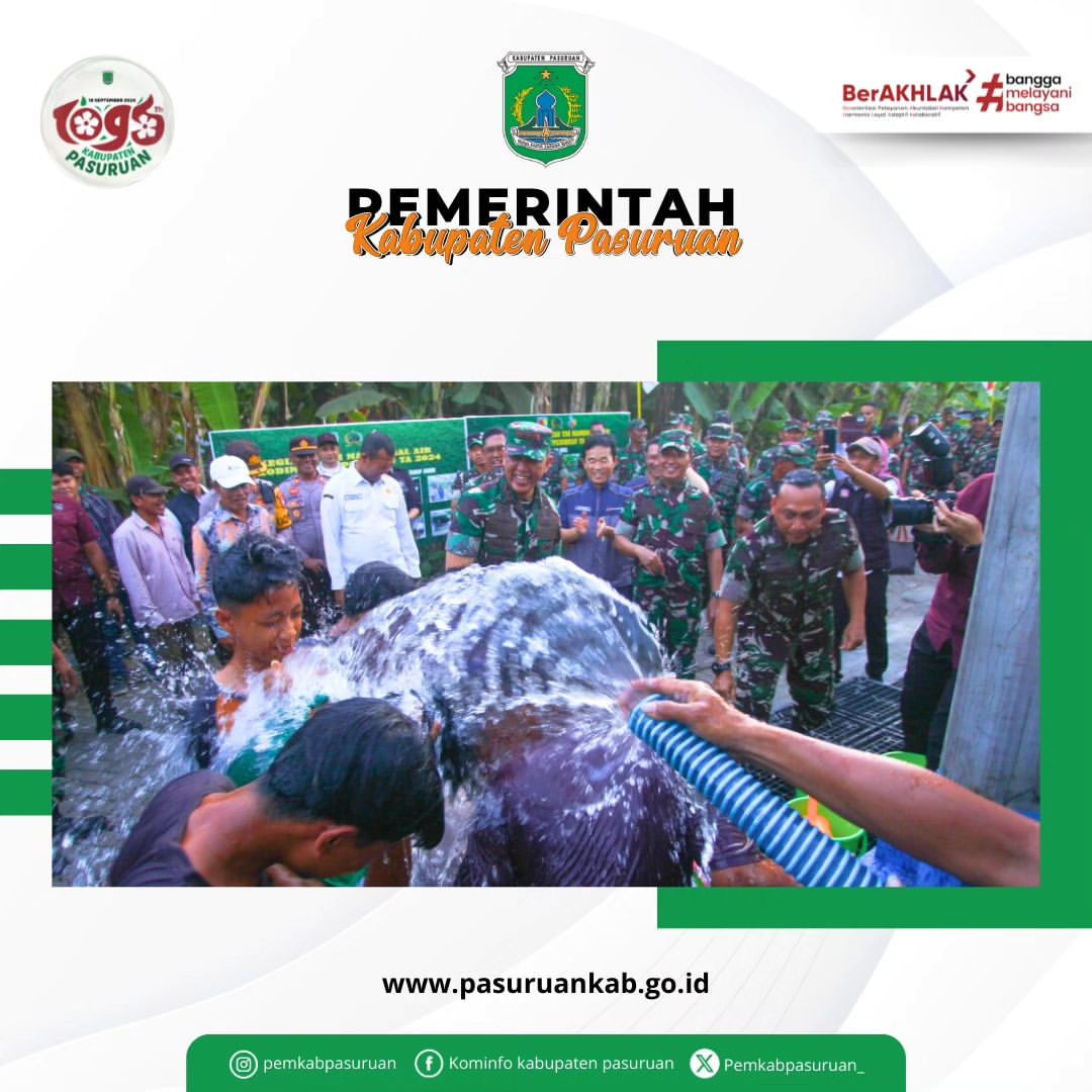 Pangdam V Brawijaya Resmikan Sumur Bor dan Tandon Air di Kabupaten Pasuruan
