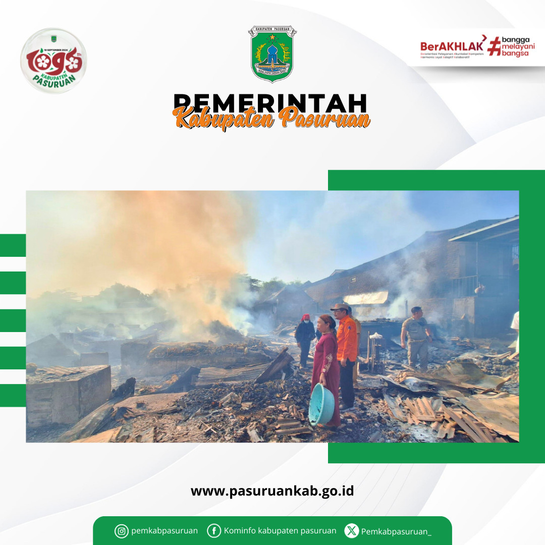 Kebakaran Melanda Pasar Pasrepan, Pj Bupati Pasuruan Tinjau Lokasi