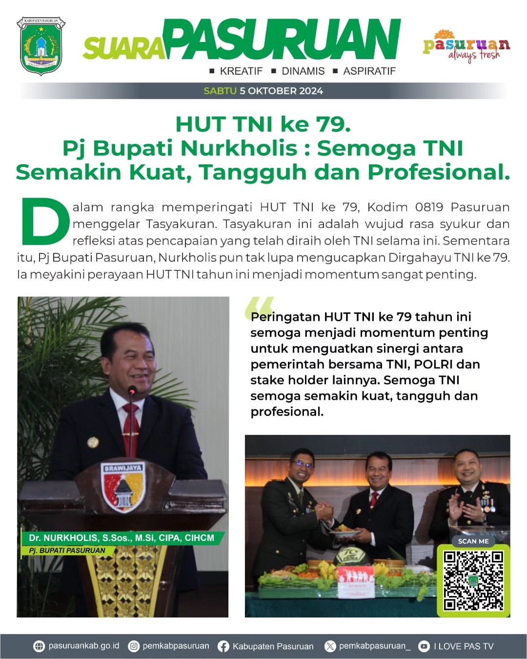 Tasyakuran HUT TNI ke-79 Digelar di Pasuruan